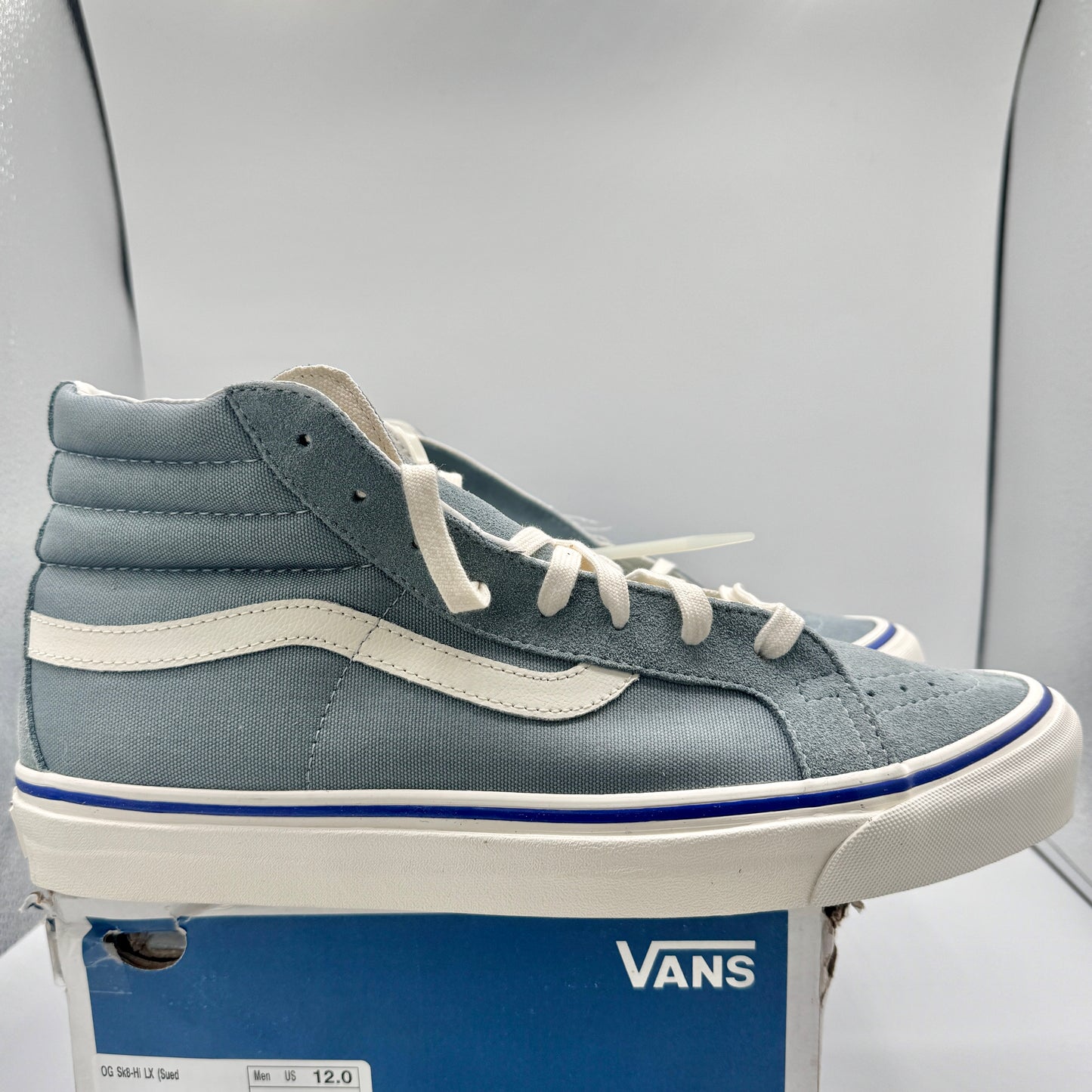Vans OG Sk8 Hi LX Classic Skate Shoe in Lead Blue
