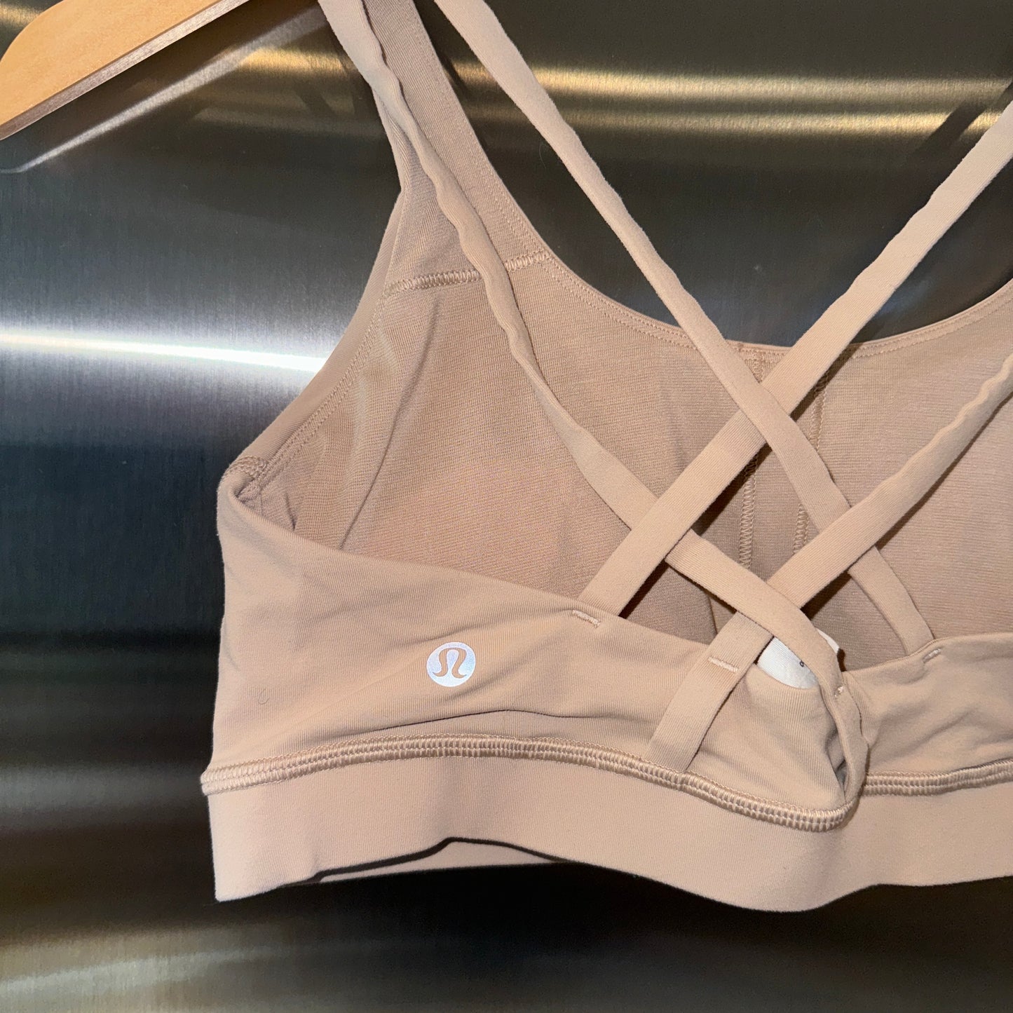 Lululemon Energy Sports Bra Tan Nude Beige Excellent Pre-Owned Condition * Used