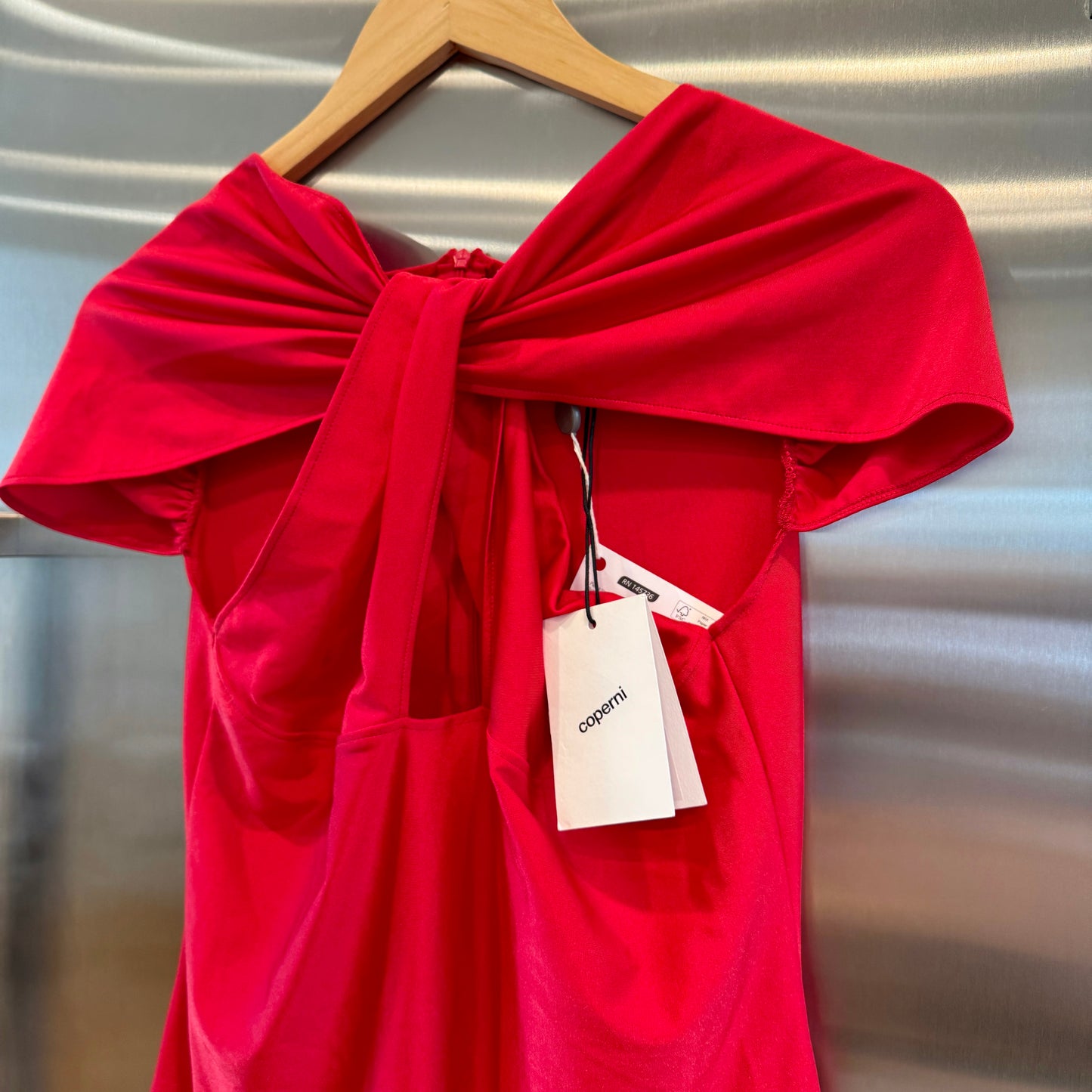 Coperni Twist Mini Dress in Lipstick Red Cut Out Brand New