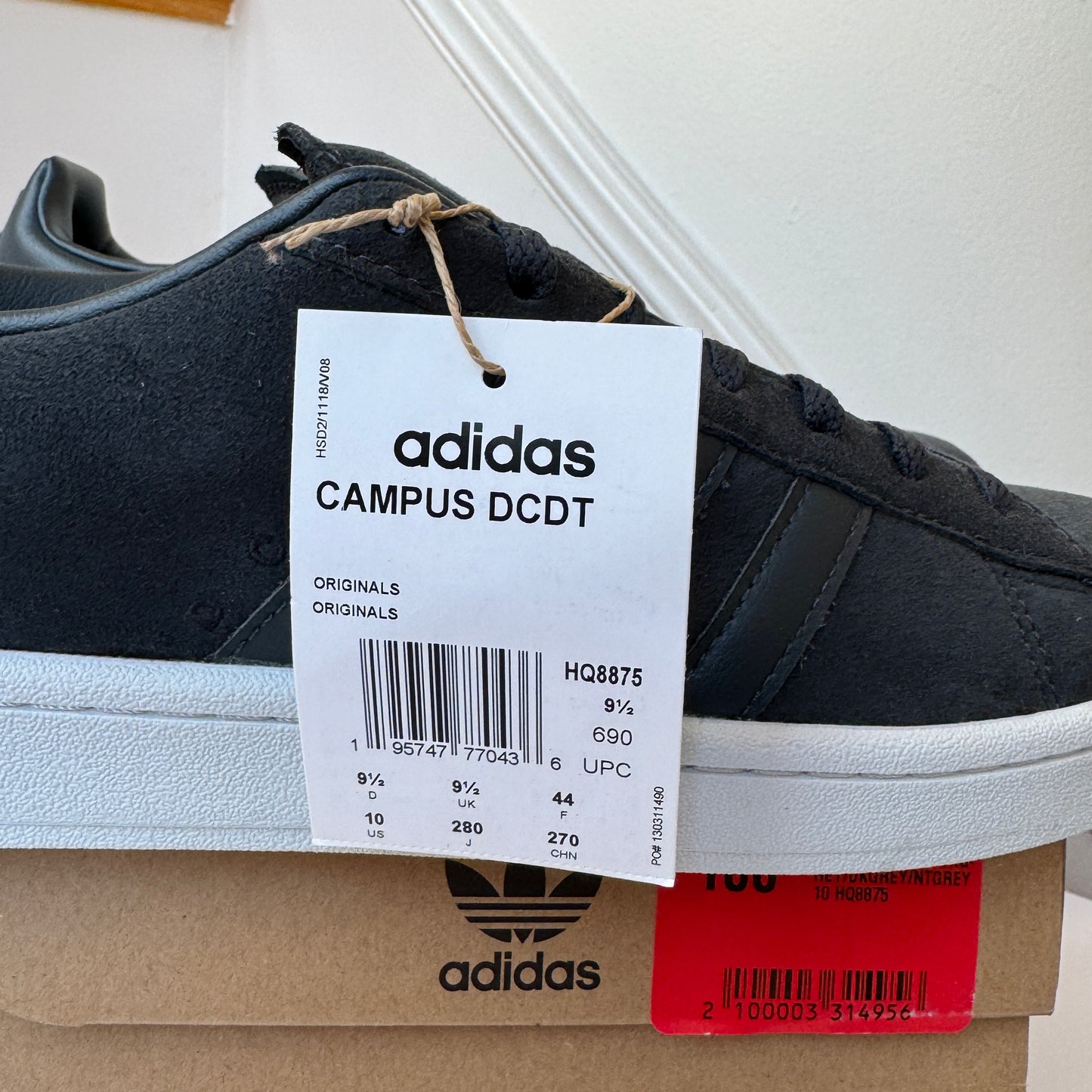 Adidas x DCDT Campus Collab sneakers dark grey, navy shoes leather