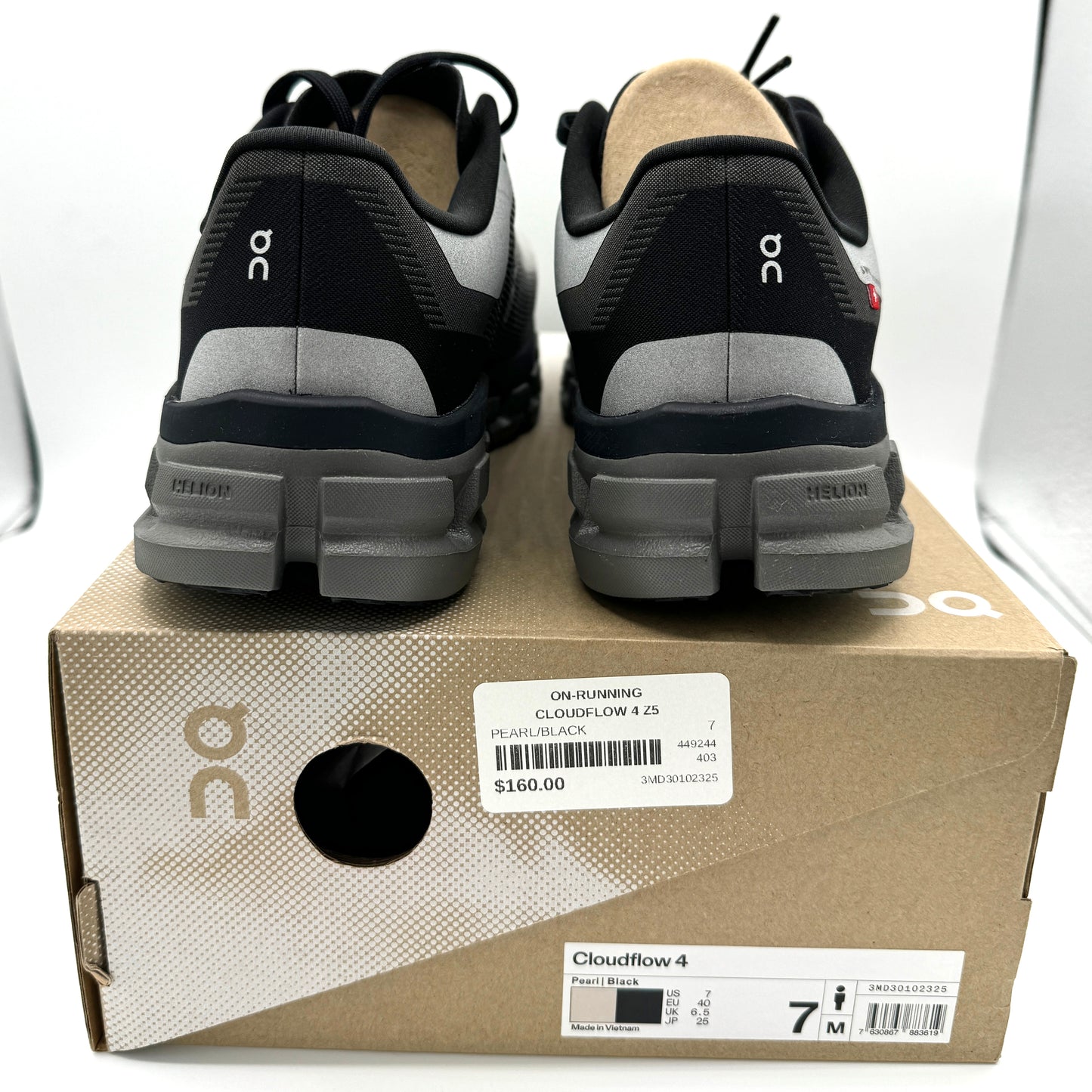 On Cloudflow 4 Z5 Running Shoes Athletic Black / White / Pearl — Men’s