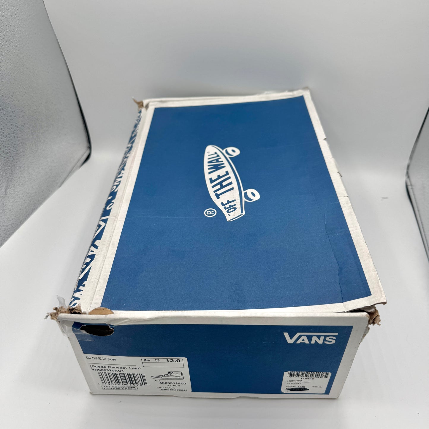 Vans OG Sk8 Hi LX Classic Skate Shoe in Lead Blue