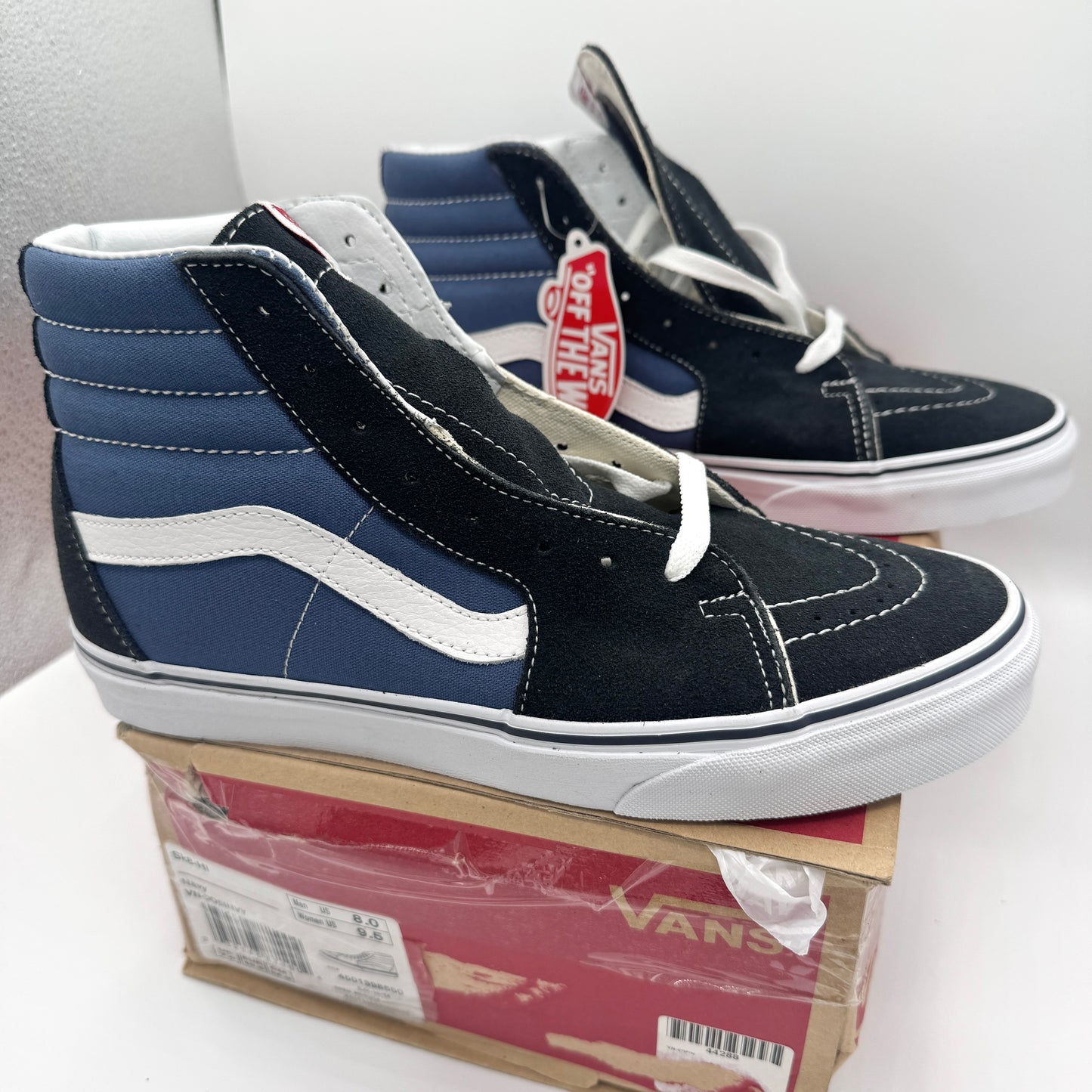 Vans Sk8 Hi Navy Blue / Black High Top Classic Skate Shoe