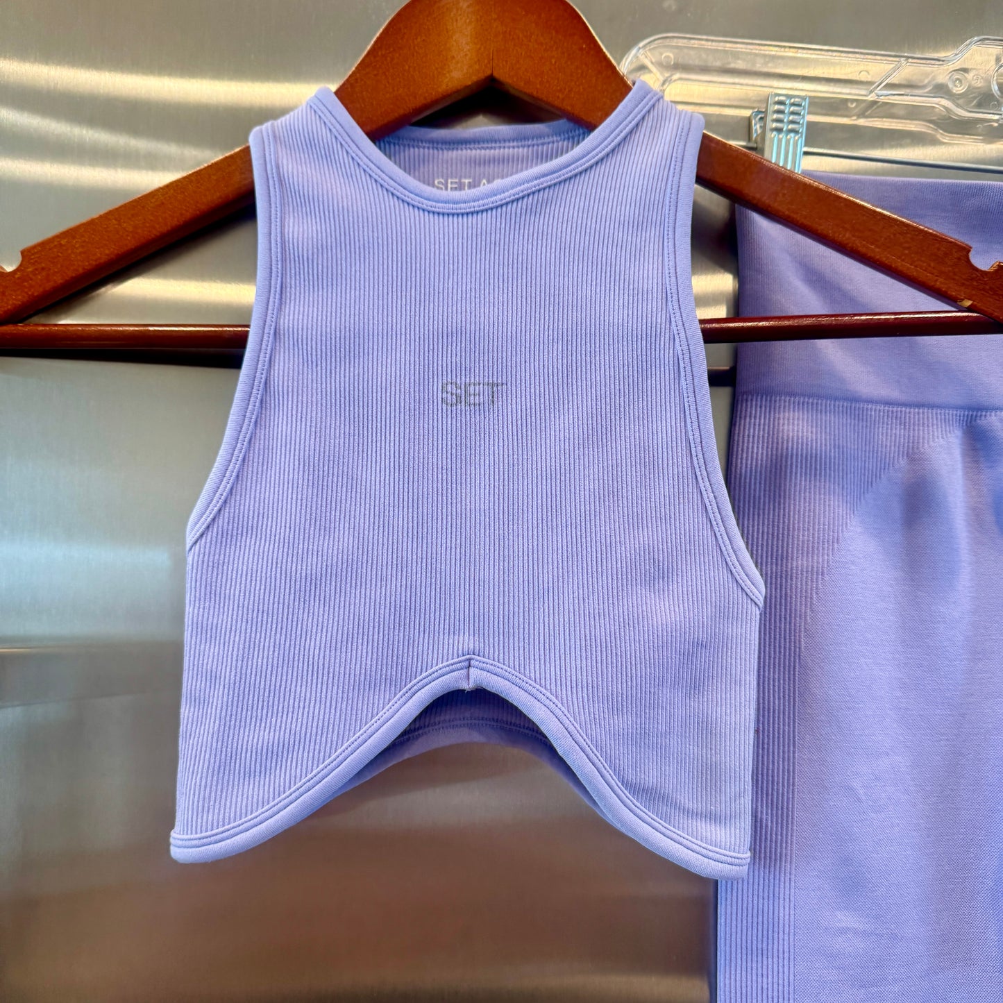 SET Active Matching Set in Lilac Purple - Sculptflex Power Angle Bra and Power Leggings in Lily