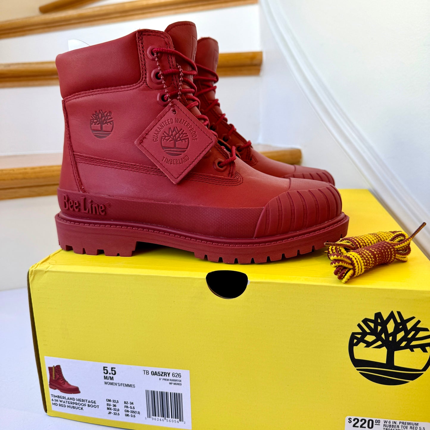 Timberland Heritage 6 Inch Waterproof Nubuck Red Beeline Boots , brand NEW