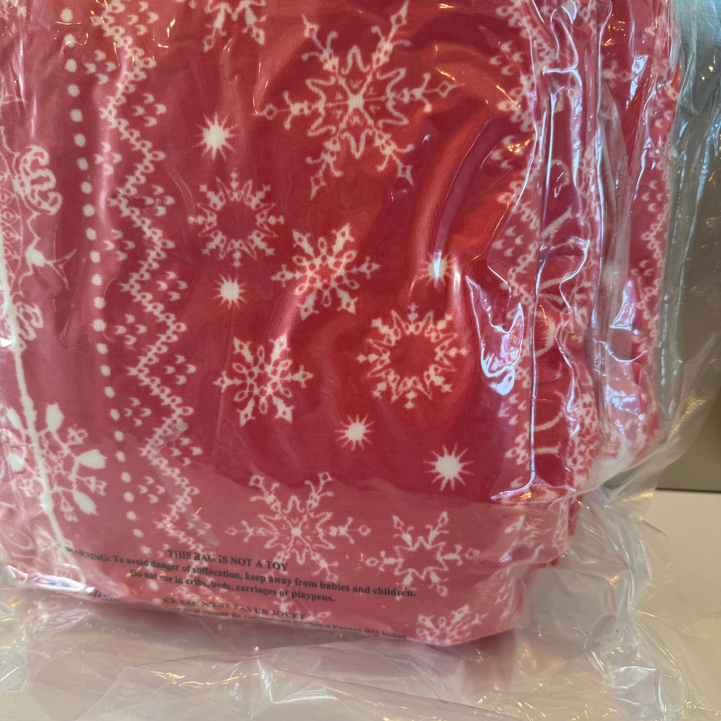 PINK by Victoria Secret Blanket Fleece Plush Red Winter Snowflake