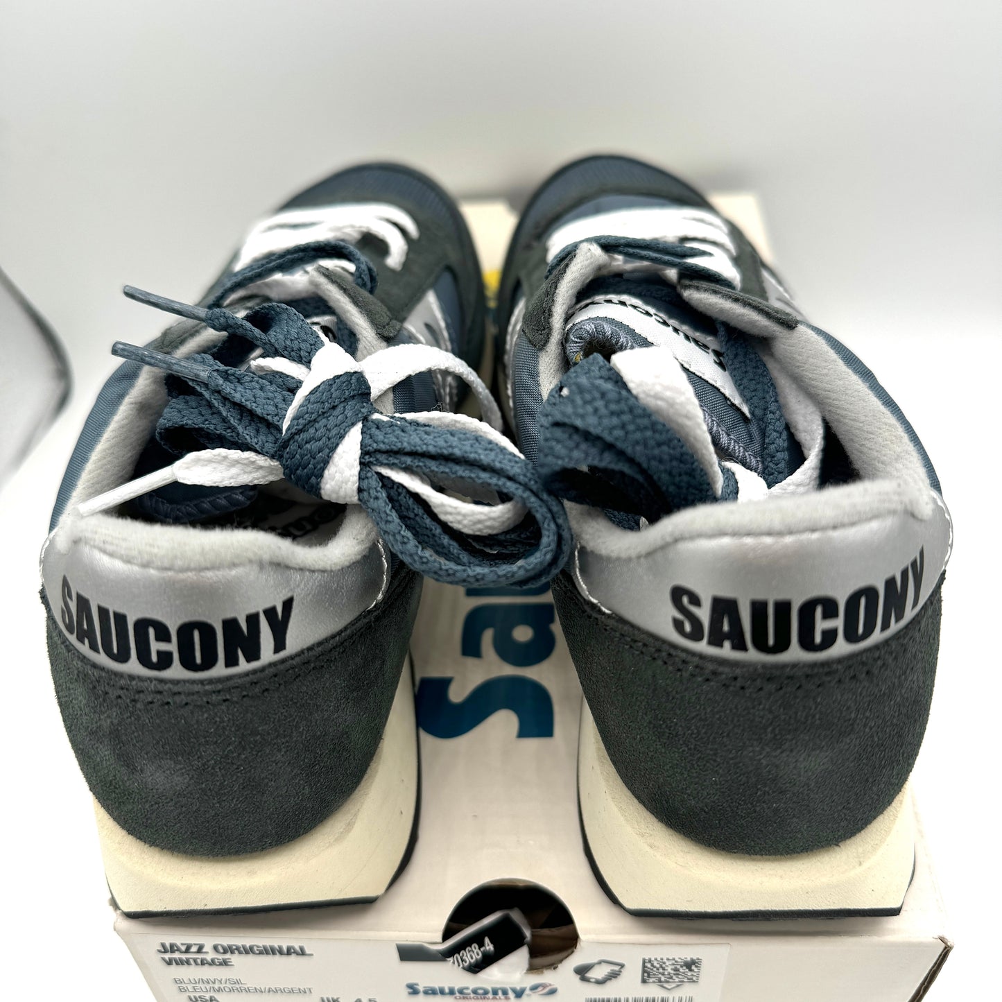 Saucony Jazz Vintage Classic Sneakers Navy Blue White Silver Original Runners