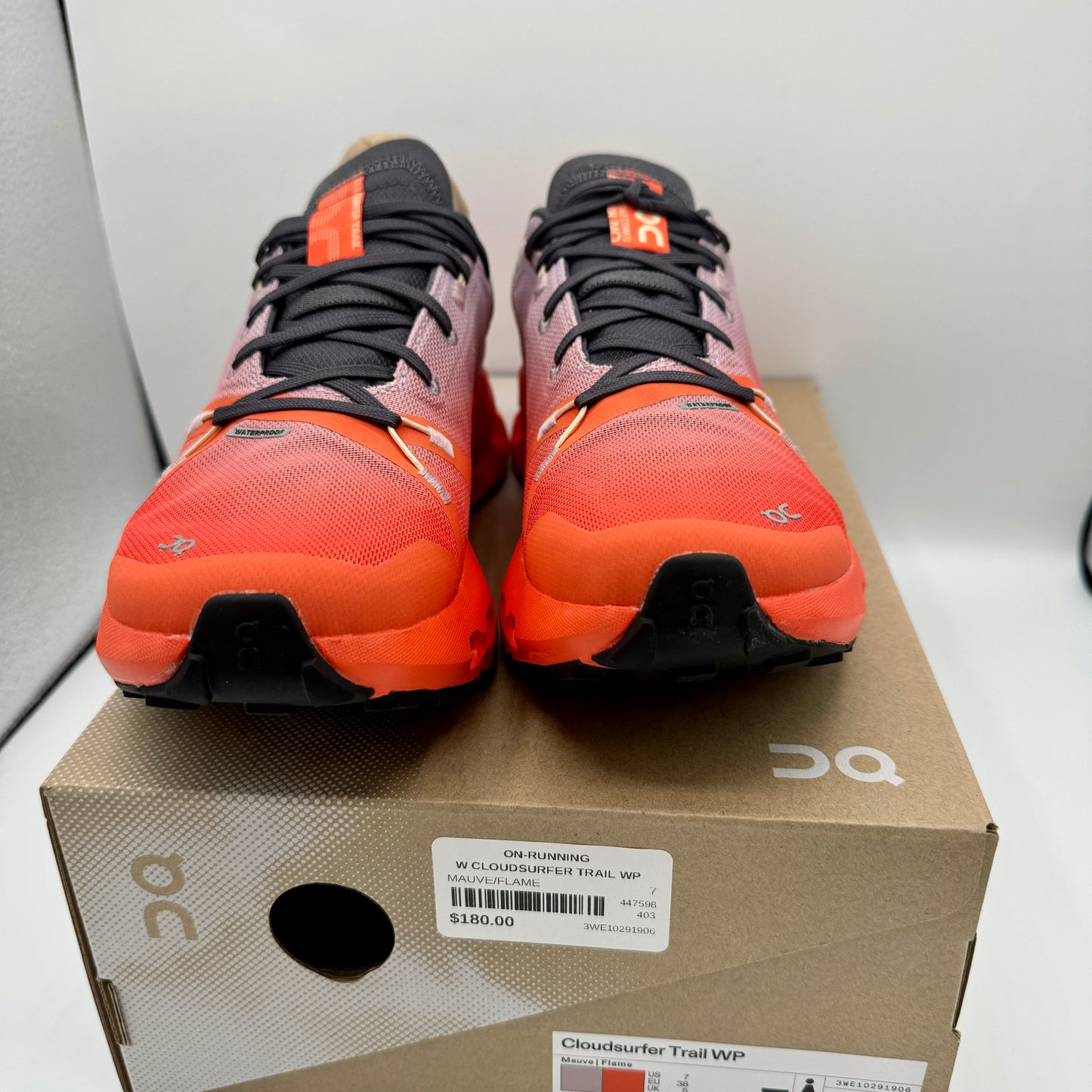 On Running Cloudsurfer Trail WP Waterproof Women’s Shoes Orange Grey Black