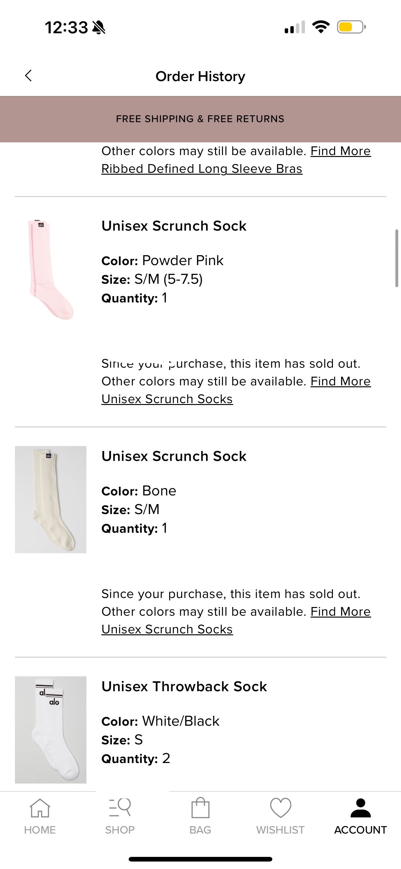 Alo Yoga Bundle Magenta Unisex Throwback Socks, Bone, and Powder Pink Scrunch Socks * Pre-owned *