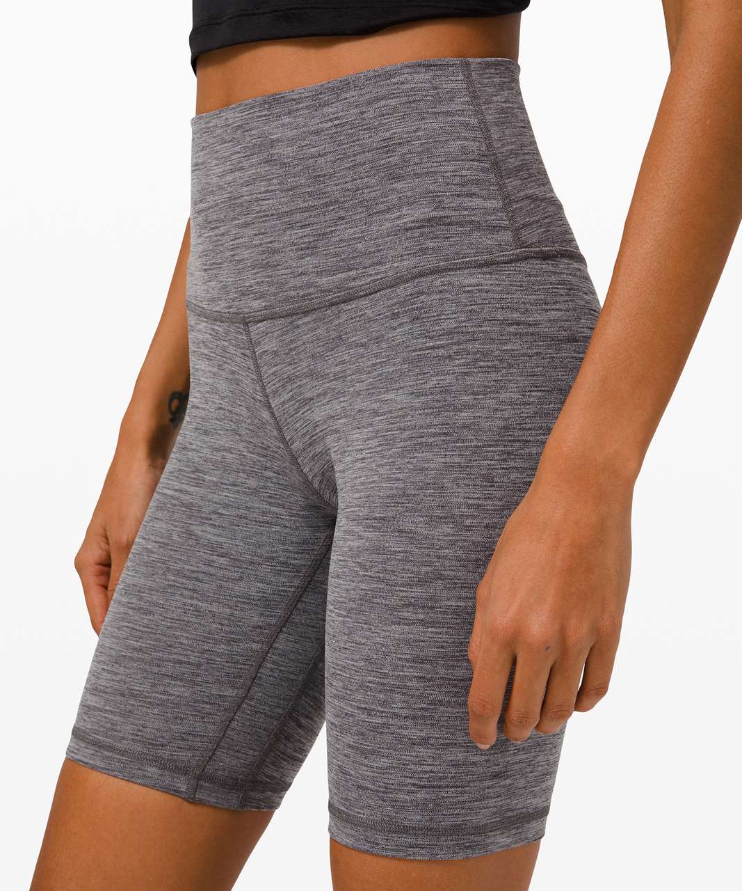 Lululemon Align Shorts HR High Rise in Heathered Black ( grey ) 6 Inch Inseam Pre-Owned