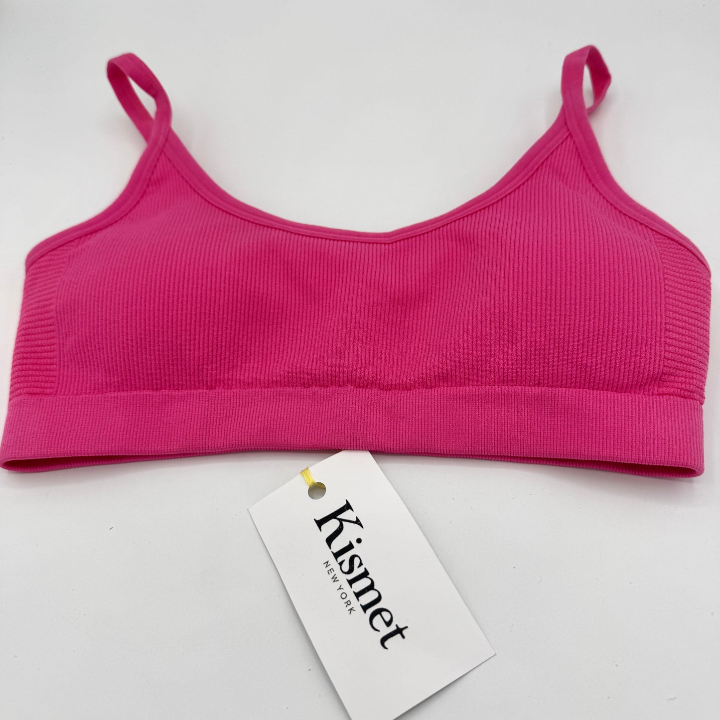 The Upside Ribbed Seamless Ballet Bra in Pink
