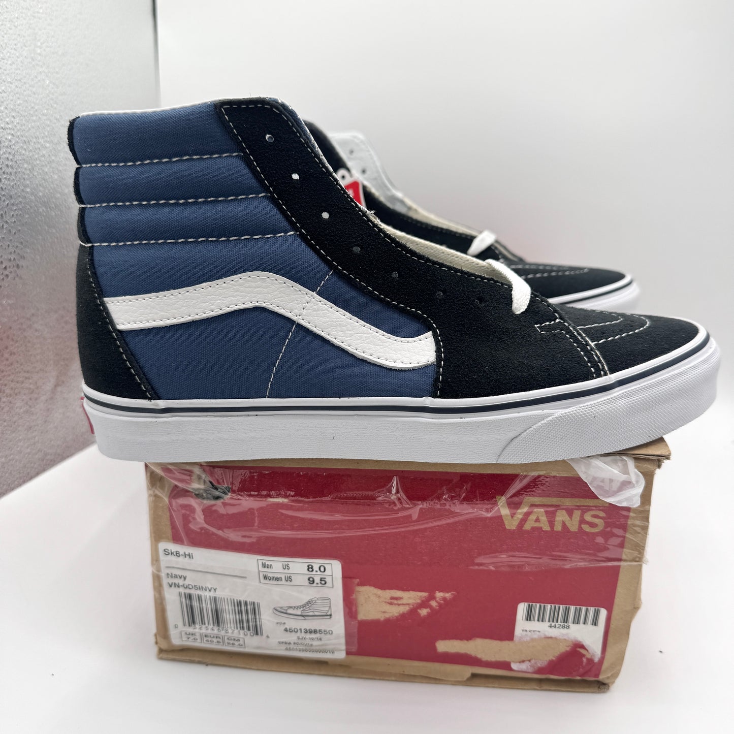 Vans Sk8 Hi Navy Blue / Black High Top Classic Skate Shoe