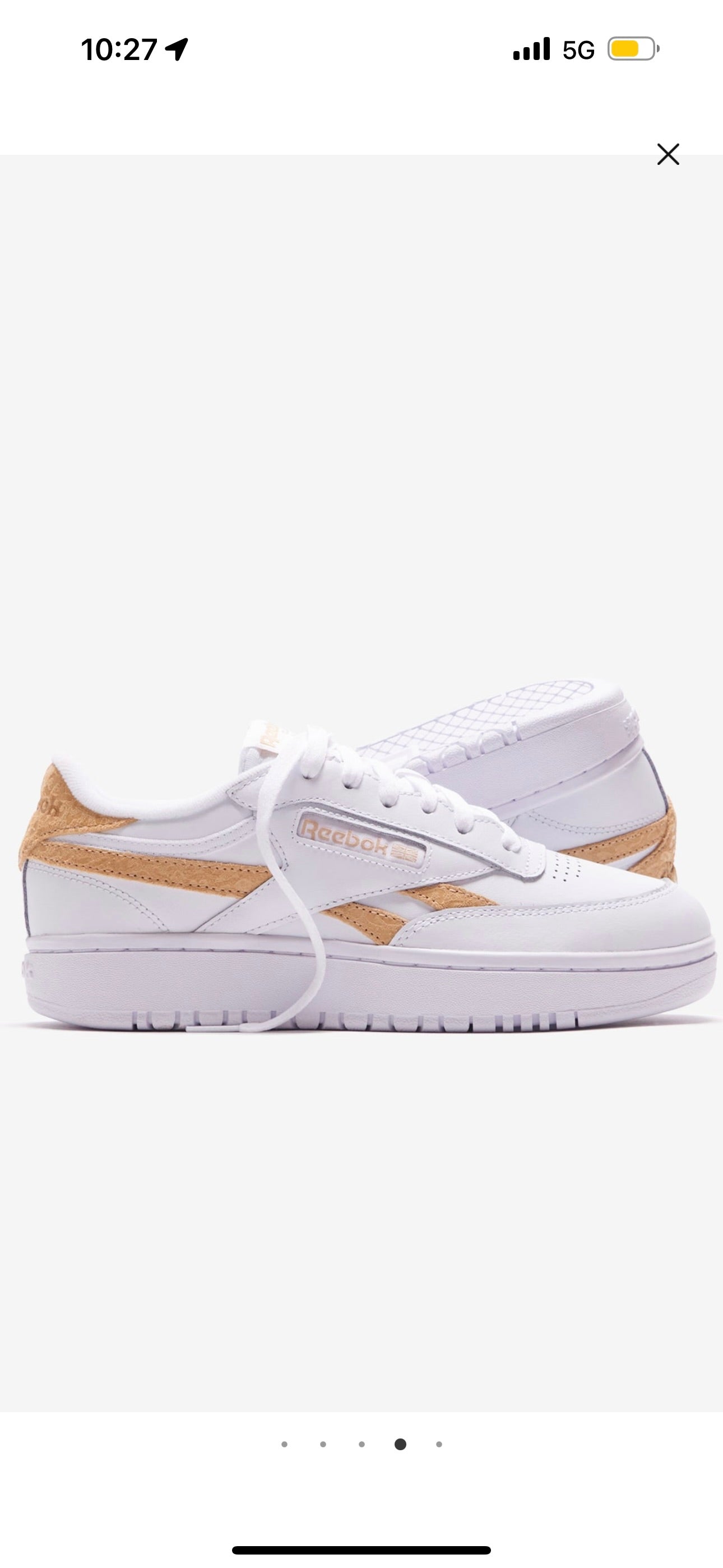 Reebok Women's Club C Double Platform Revenge Sneakers White / Tan Shoes