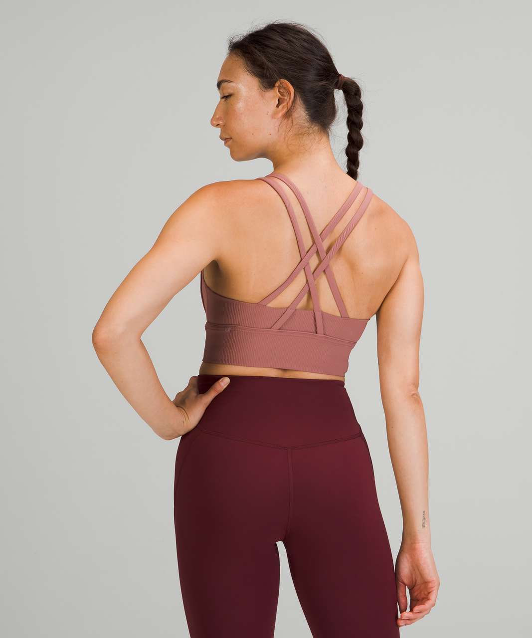 Lululemon Energy Bra in Ribbed Spiced Chai , Longline Soul Cycle Collab