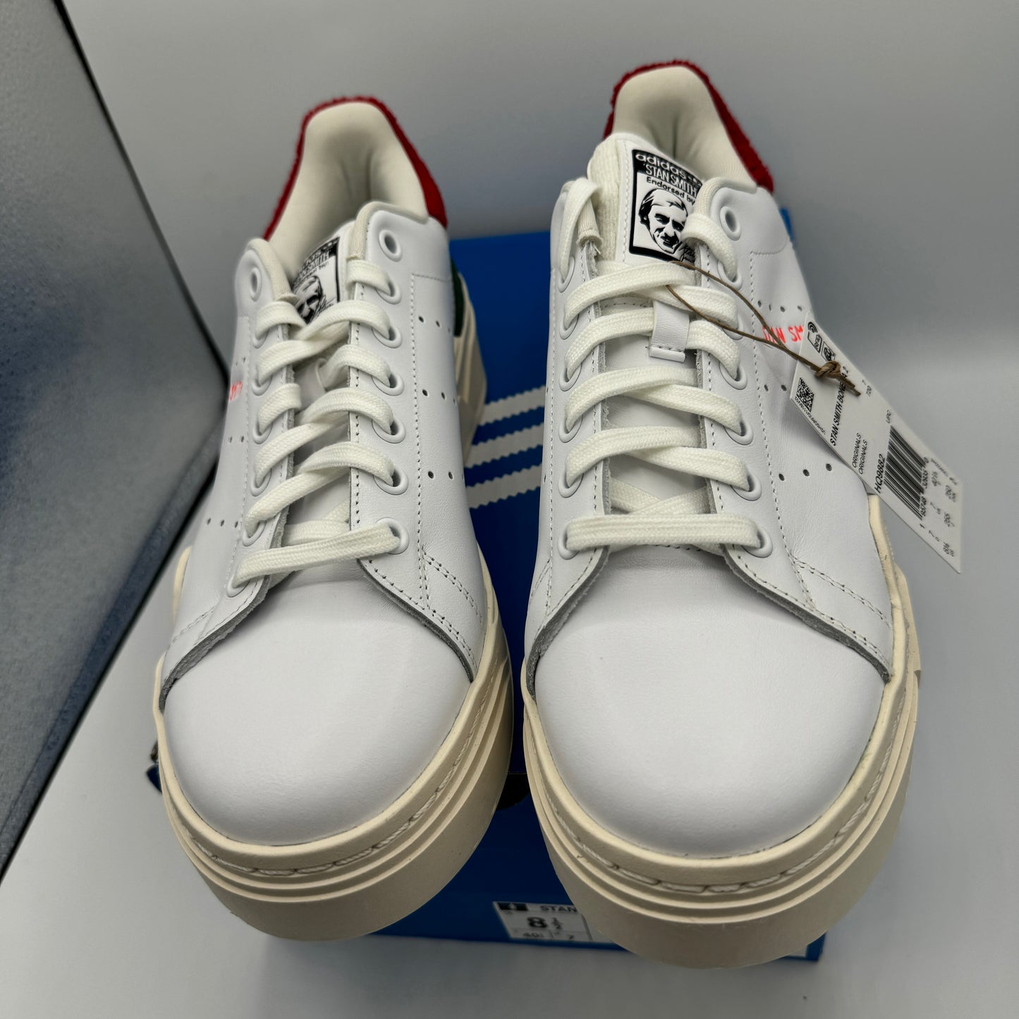 Adidas Stan Smith Bonega Platform Women’s Sneaker 2B sherpa heel white red