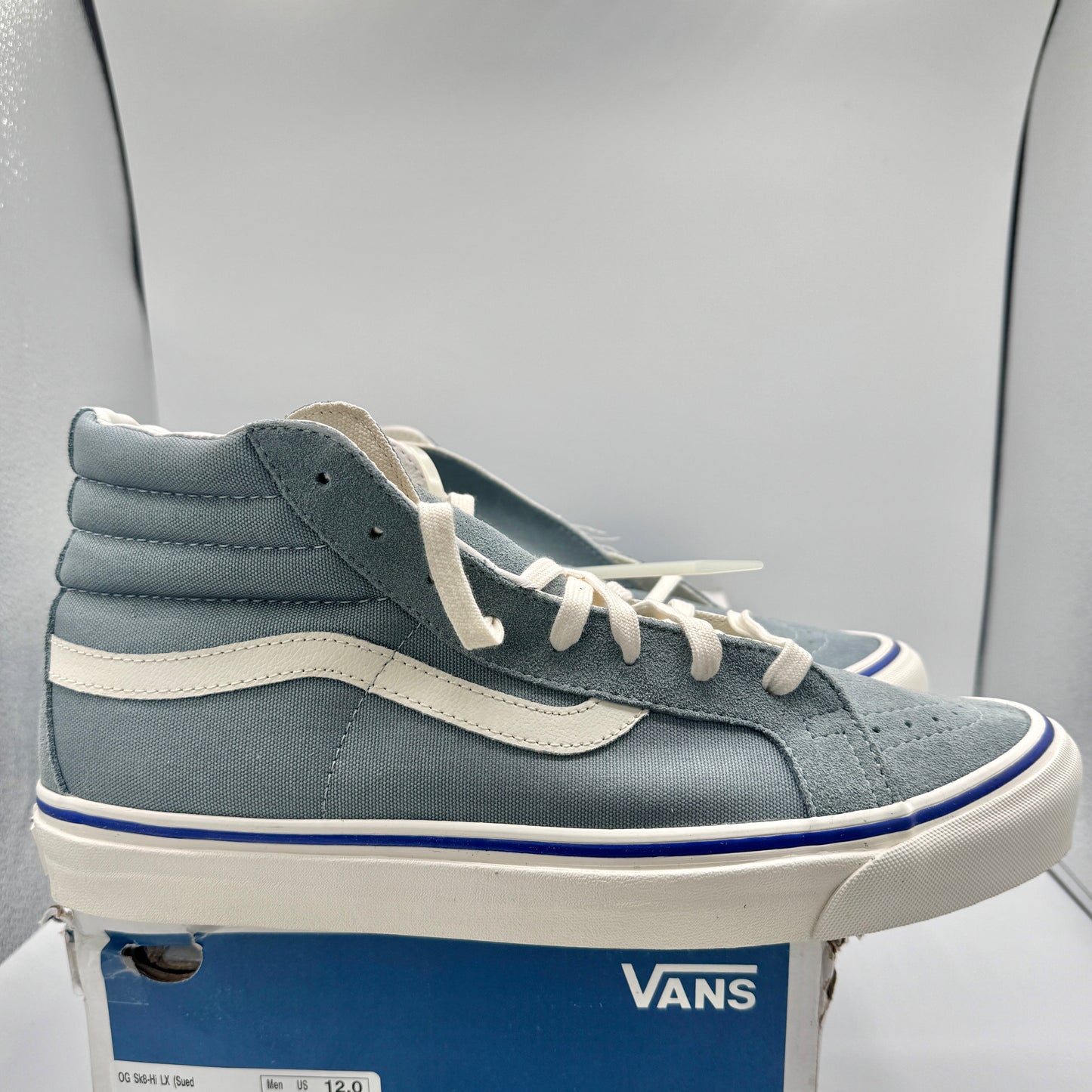 Vans OG Sk8 Hi LX Classic Skate Shoe in Lead Blue