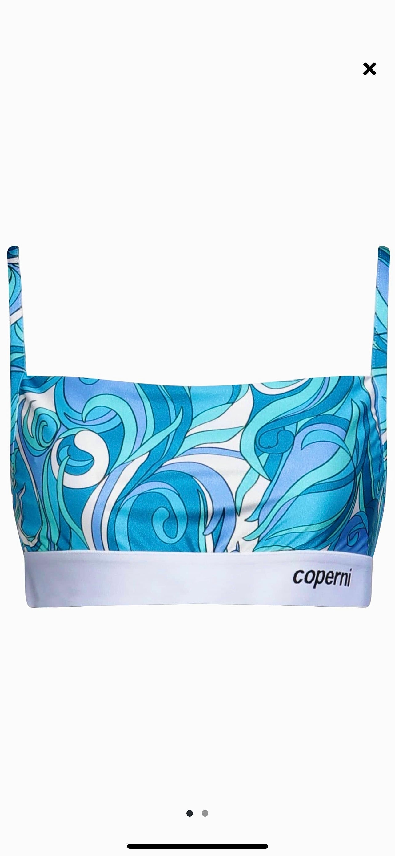 Coperni bralette banded branded top in acid blue , brand NEW