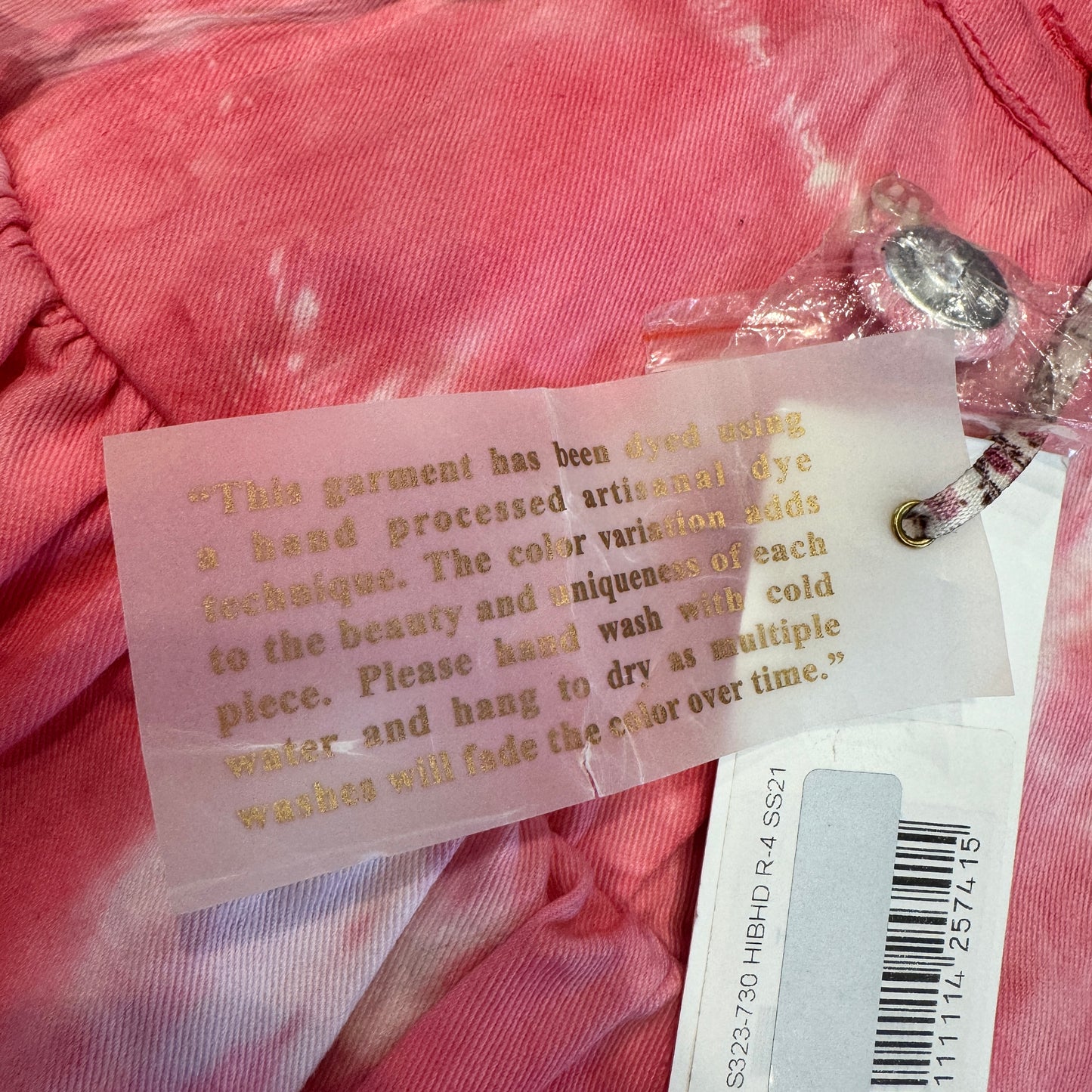 LoveShackFancy Landen Mini Skirt Hibiscus Pink Hand Dye Tiered Ruffle