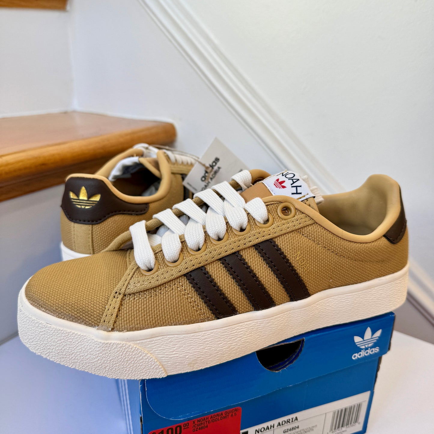 Adidas x Noah Adria Collab Sneakers in  Golden Beige Tan Brown Shoes