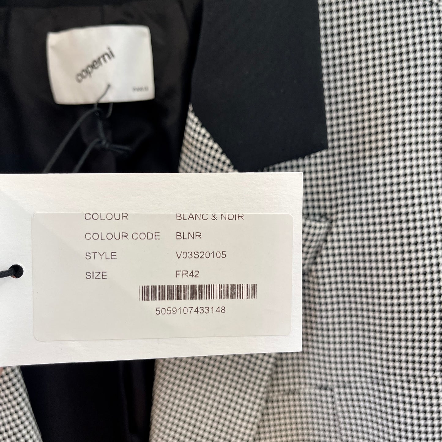 Coperni Connection Houndstooth check jacket blazer black / white