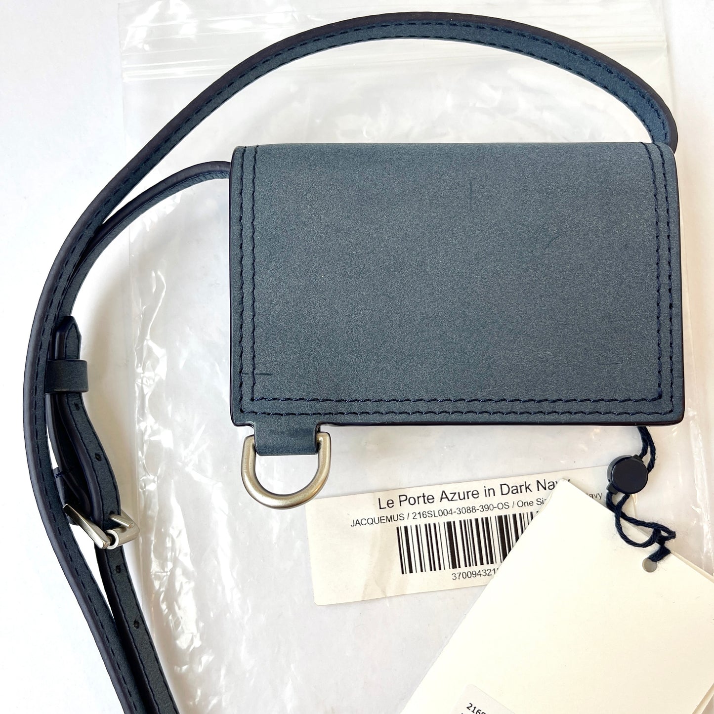 Jacquemus Le Porte Azur in Dark Navy Envelope Crossbody Wallet Bag Pouch