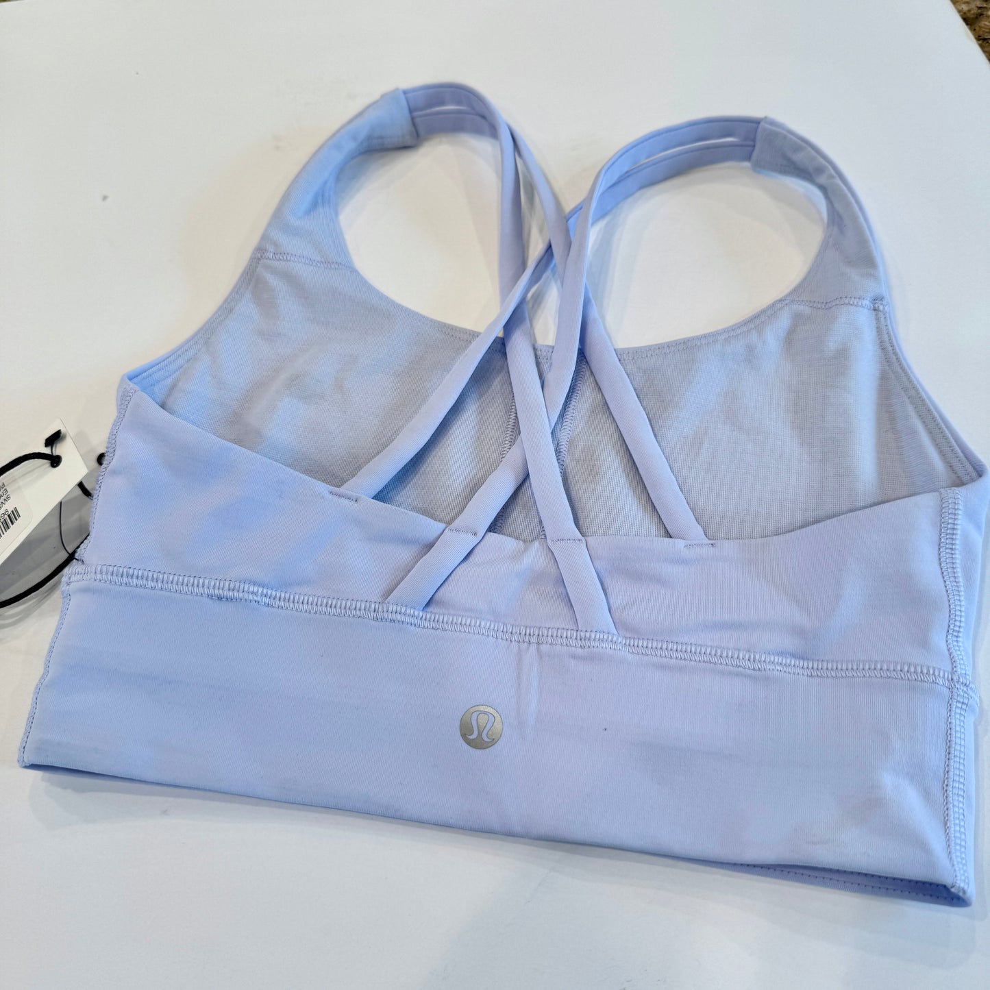 Lululemon Energy Long Sports Bra in Pastel Blue Light Purple Soul Cycle
