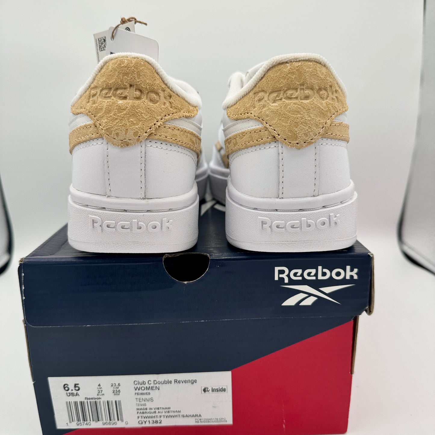 Reebok Women's Club C Double Platform Revenge Sneakers White / Tan Shoes