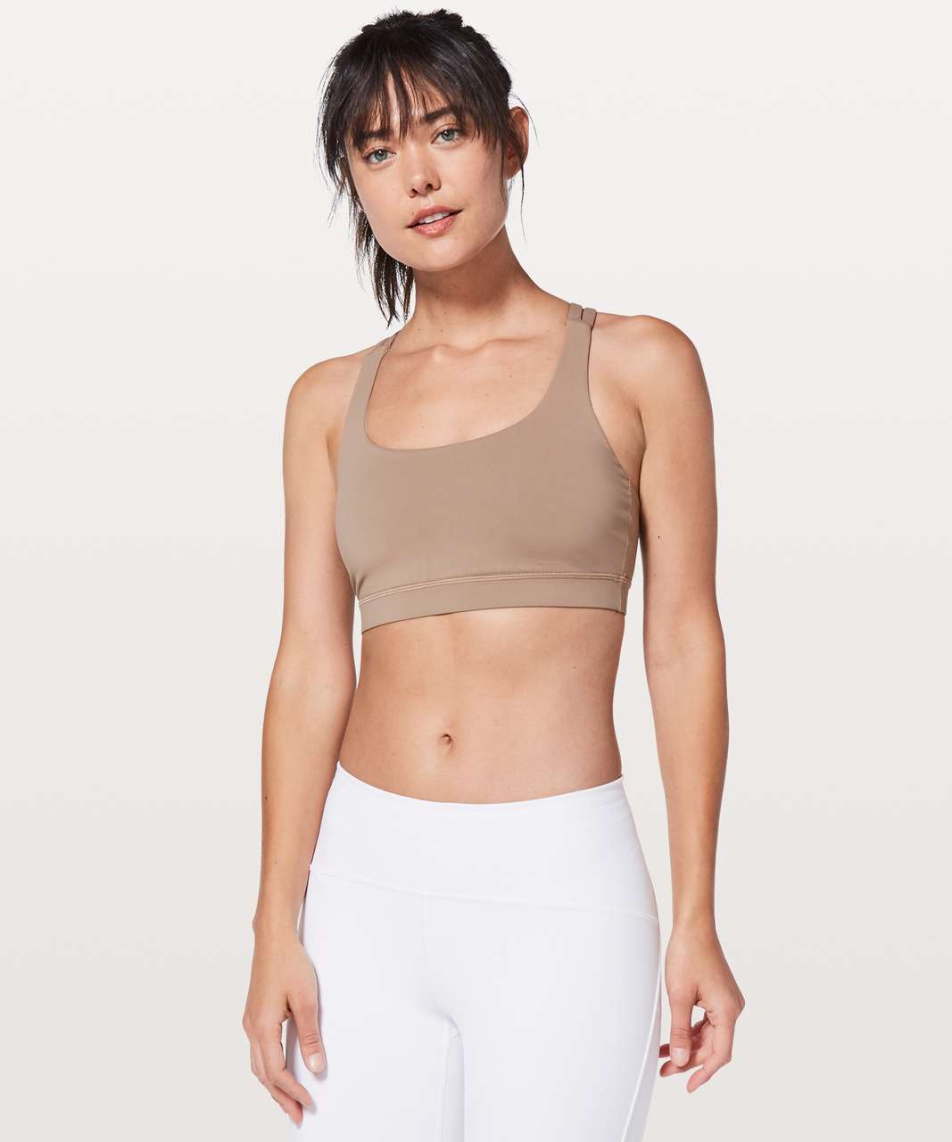 Lululemon Energy Sports Bra Tan Nude Beige Excellent Pre-Owned Condition * Used