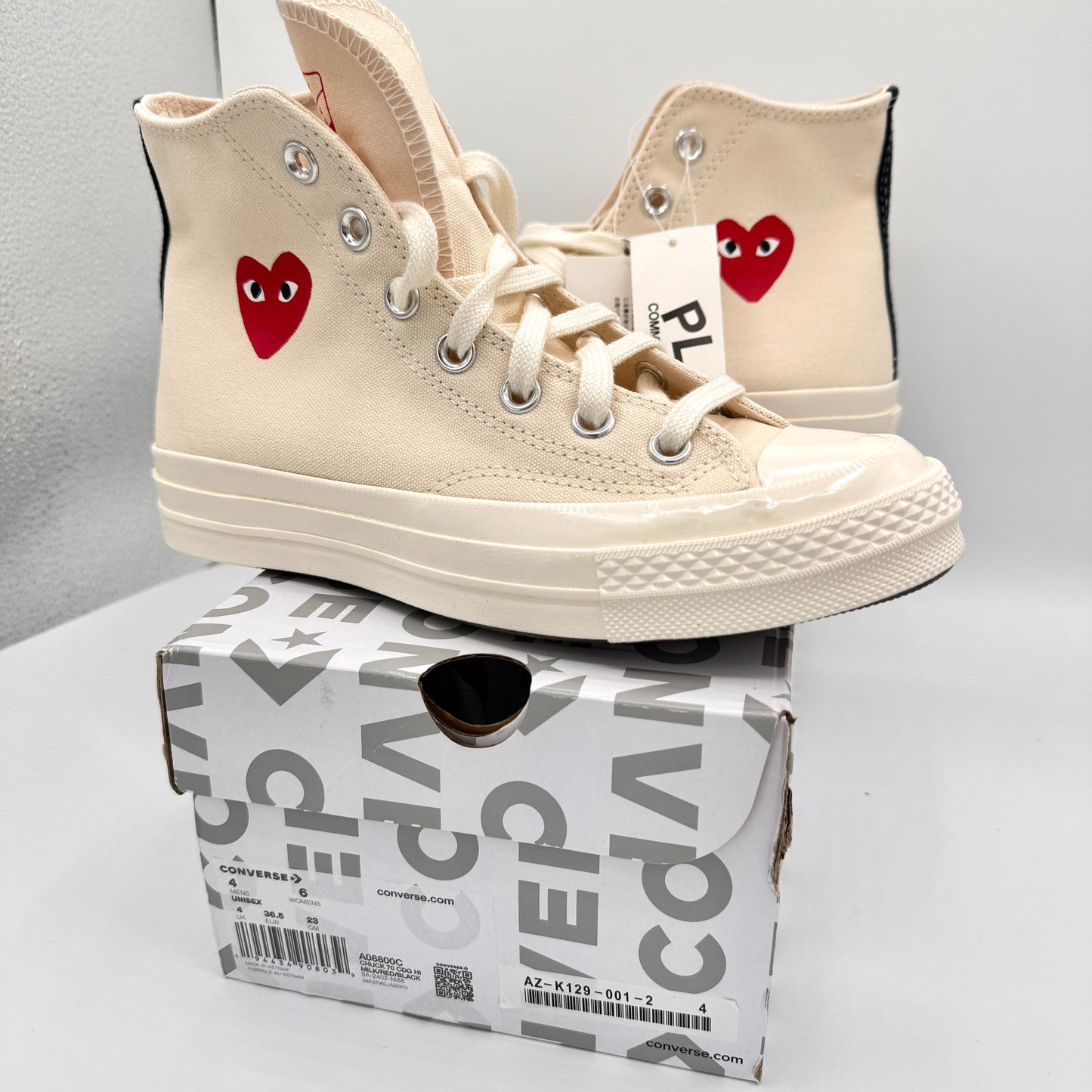 Commes Des Garçons CDG Play Converse High Top Chuck 70 Heart Sneaker