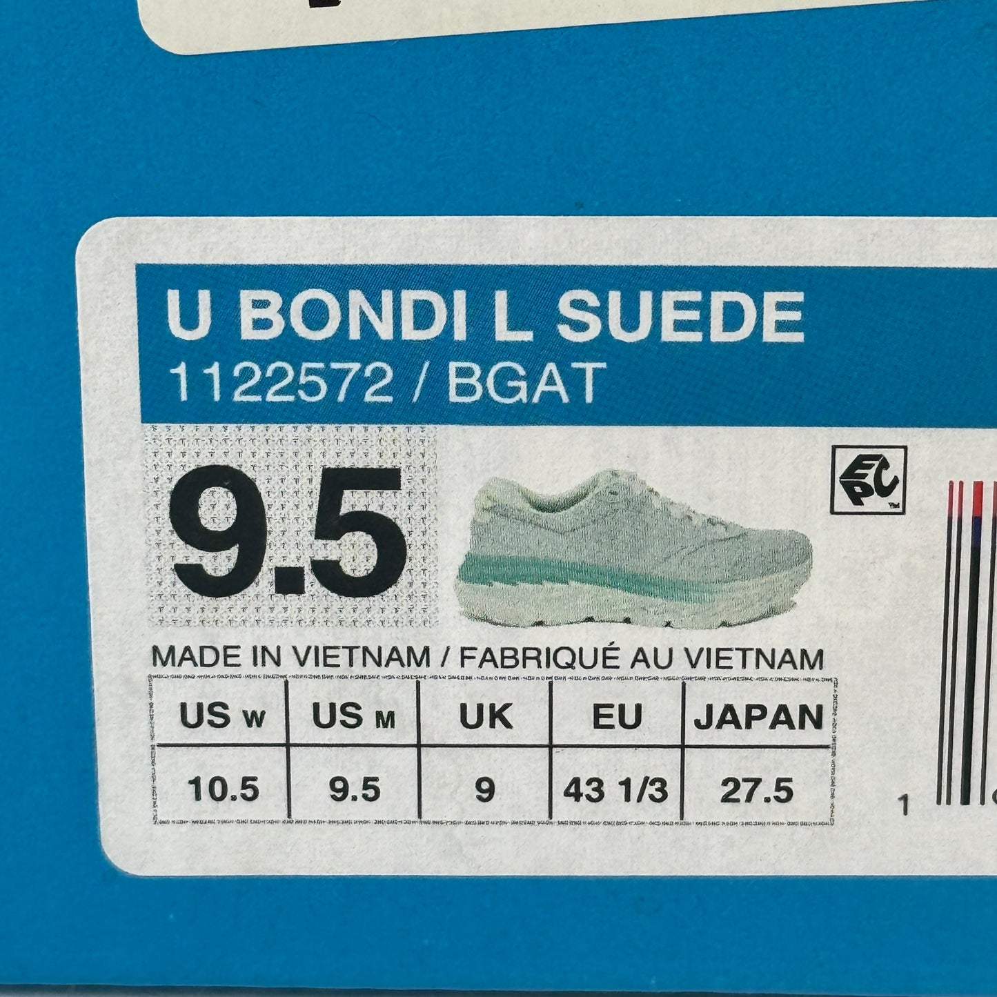 Hoka Bondi L SUEDE Leather U Unisex , Blue Glass / Atlantis Cushioned Shoes