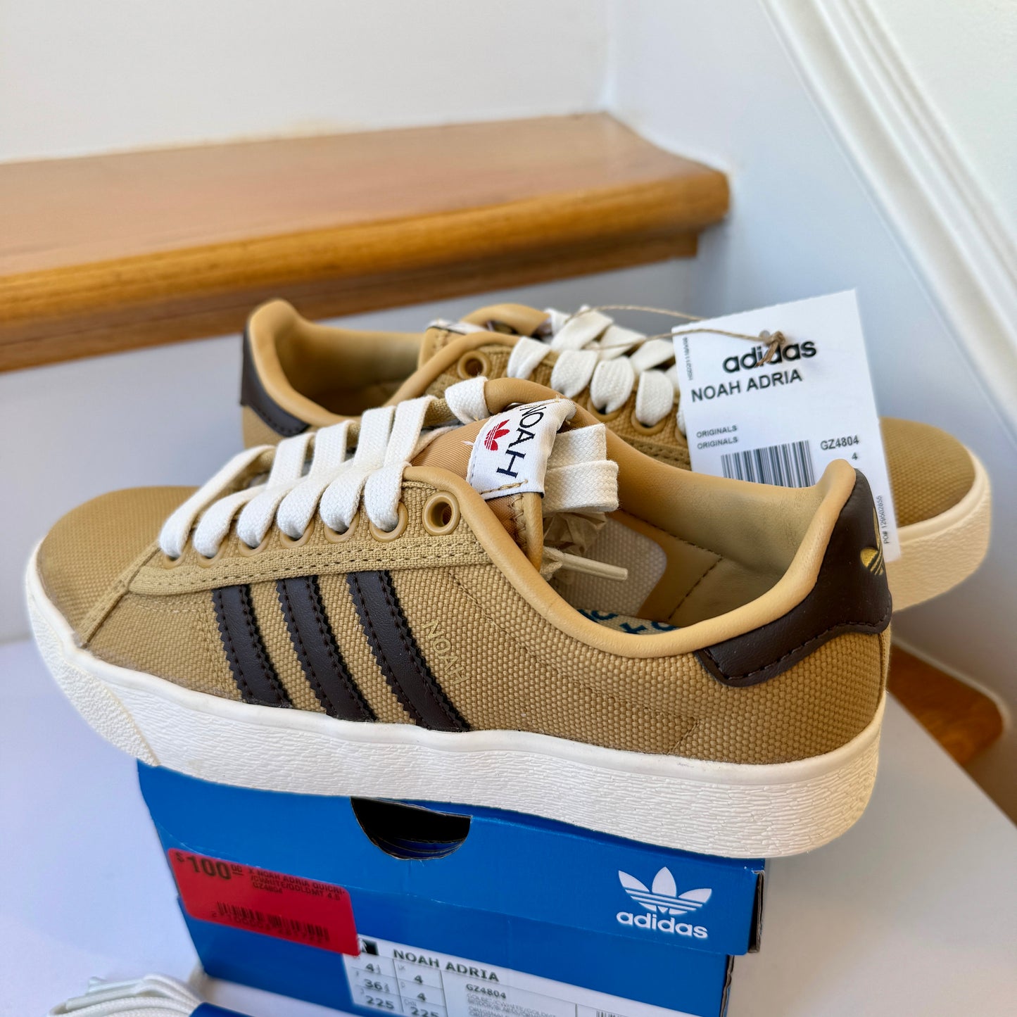 Adidas x Noah Adria Collab Sneakers in  Golden Beige Tan Brown Shoes