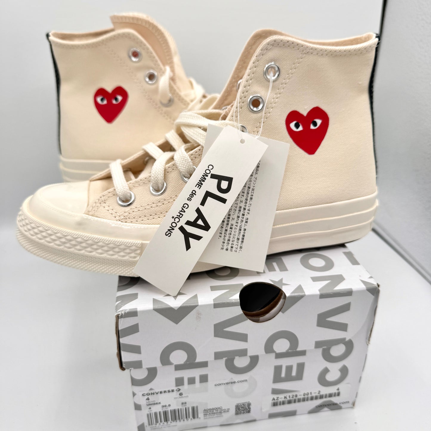 Commes Des Garçons CDG Play Converse High Top Chuck 70 Heart Sneaker