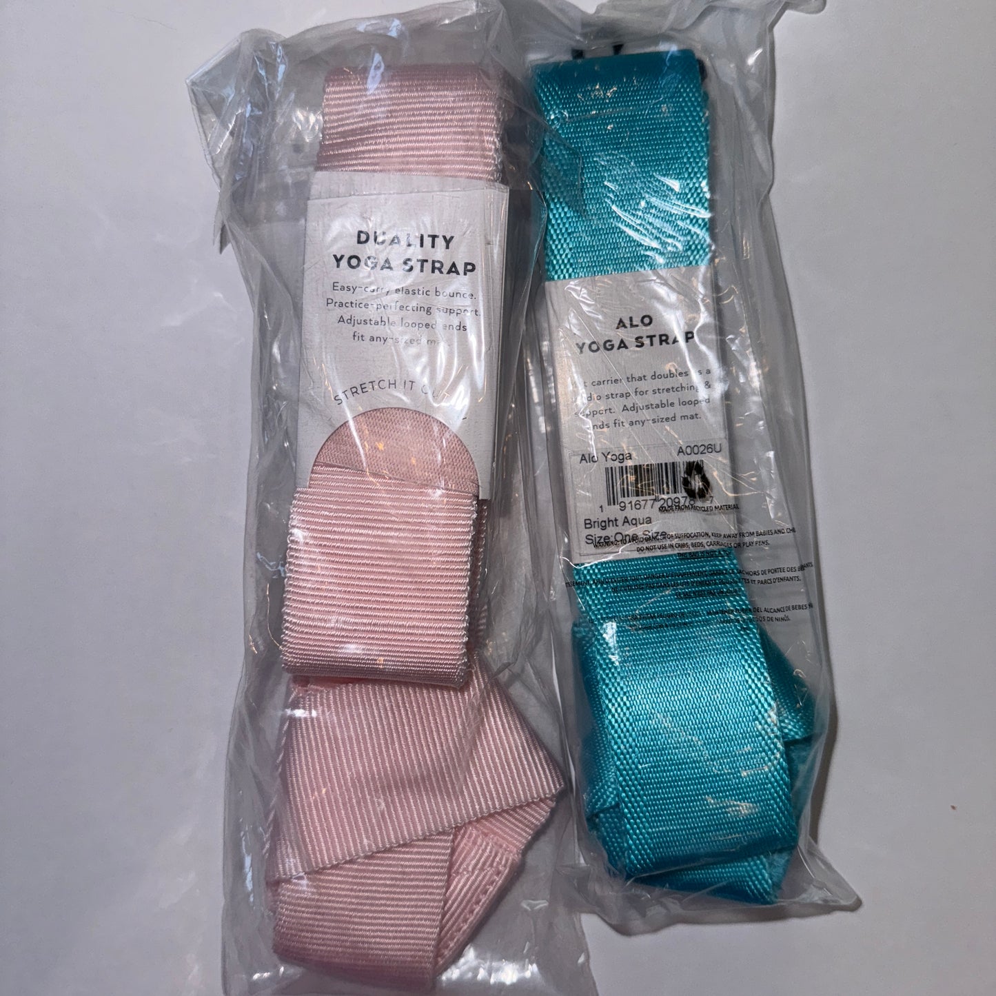 Alo Straps , Pink / Teal Yoga Strap BUNDLE (2) Both are Brand New !