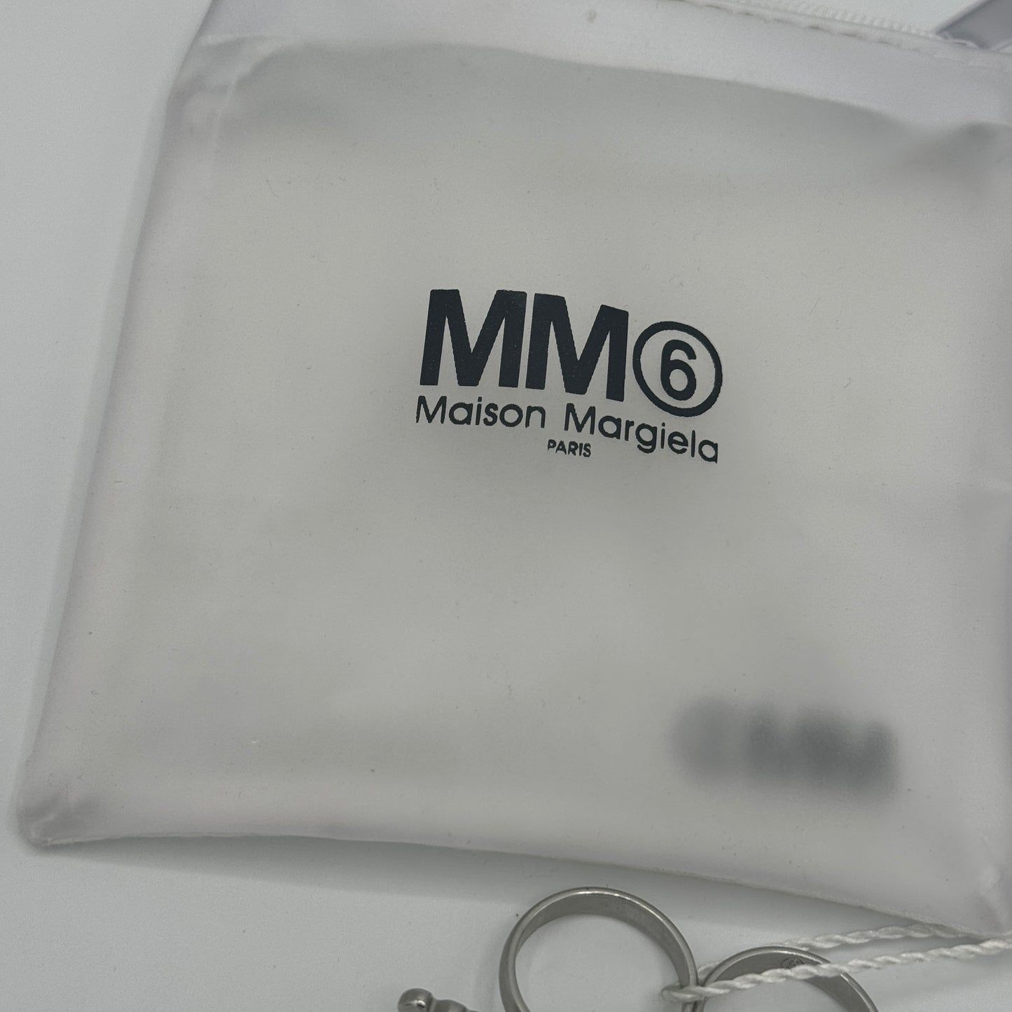 Maison Margiela Logo Ring Silver MM6 Double Stack Knuckle