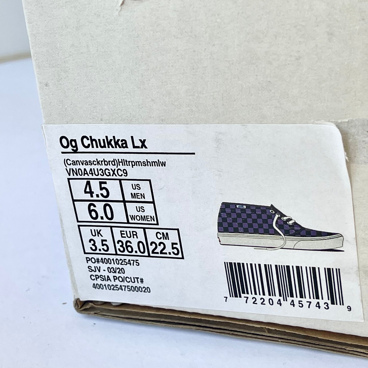 Vans Vault Chukka LX Mid Rise in Checkerboard Canvas purple midrise sneakers