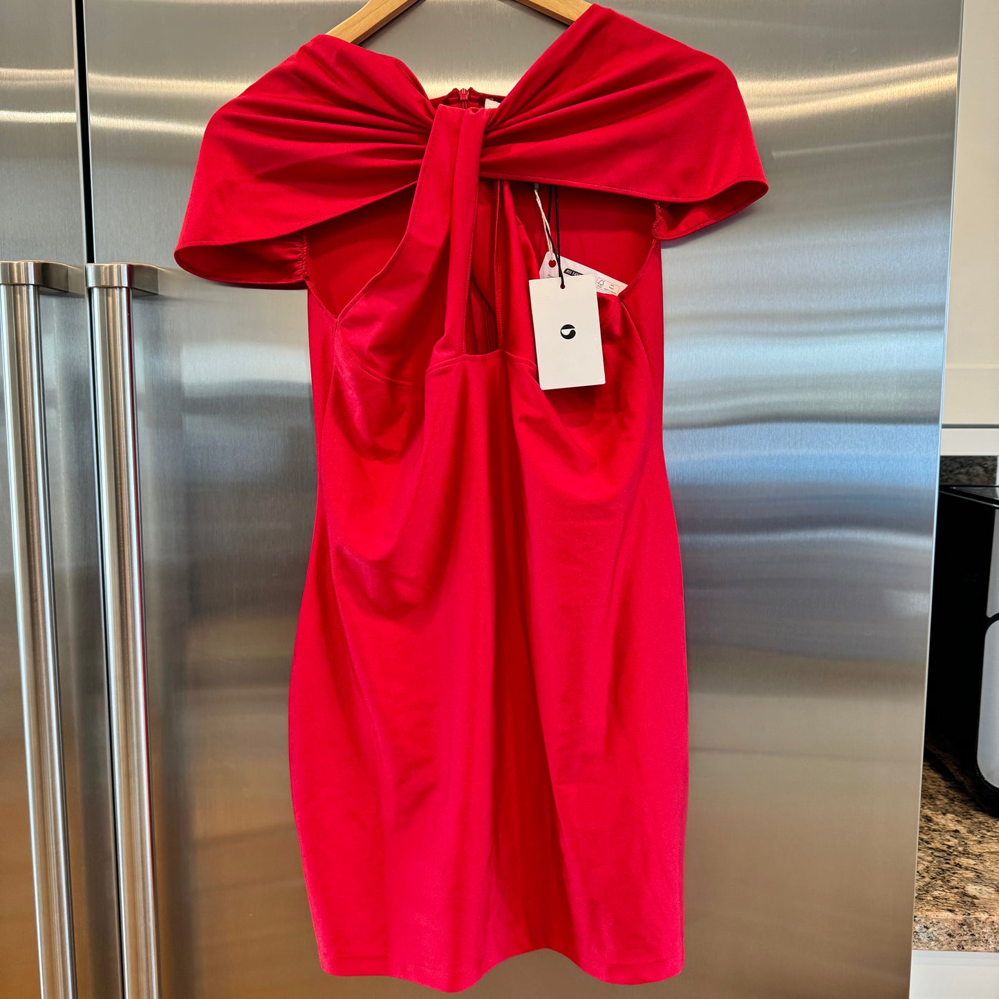 Coperni Twist Mini Dress in Lipstick Red Cut Out Brand New