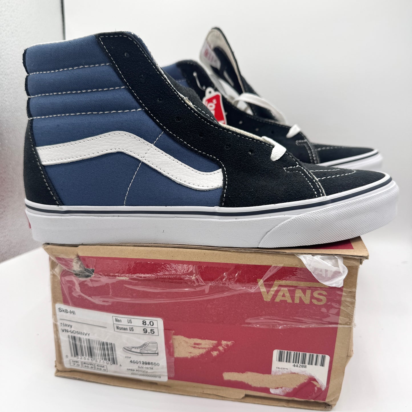 Vans Sk8 Hi Navy Blue / Black High Top Classic Skate Shoe
