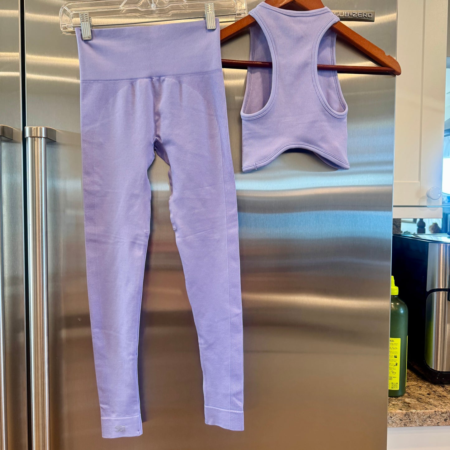 SET Active Matching Set in Lilac Purple - Sculptflex Power Angle Bra and Power Leggings in Lily