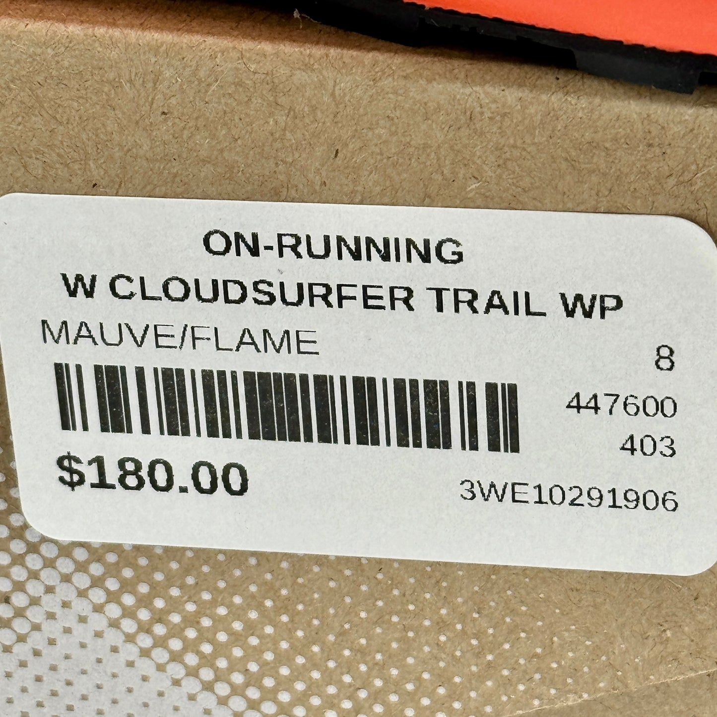 On Running Cloudsurfer Trail WP Waterproof Women’s Shoes Orange Grey Black