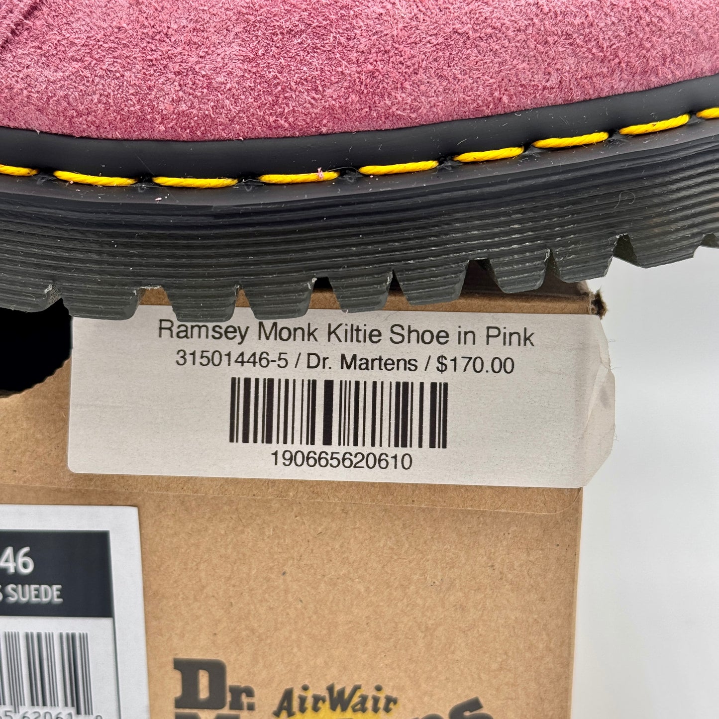 Dr. Marten Ramsey Monk KLT Creeper in Fondant Pink Suede Leather UNISEX