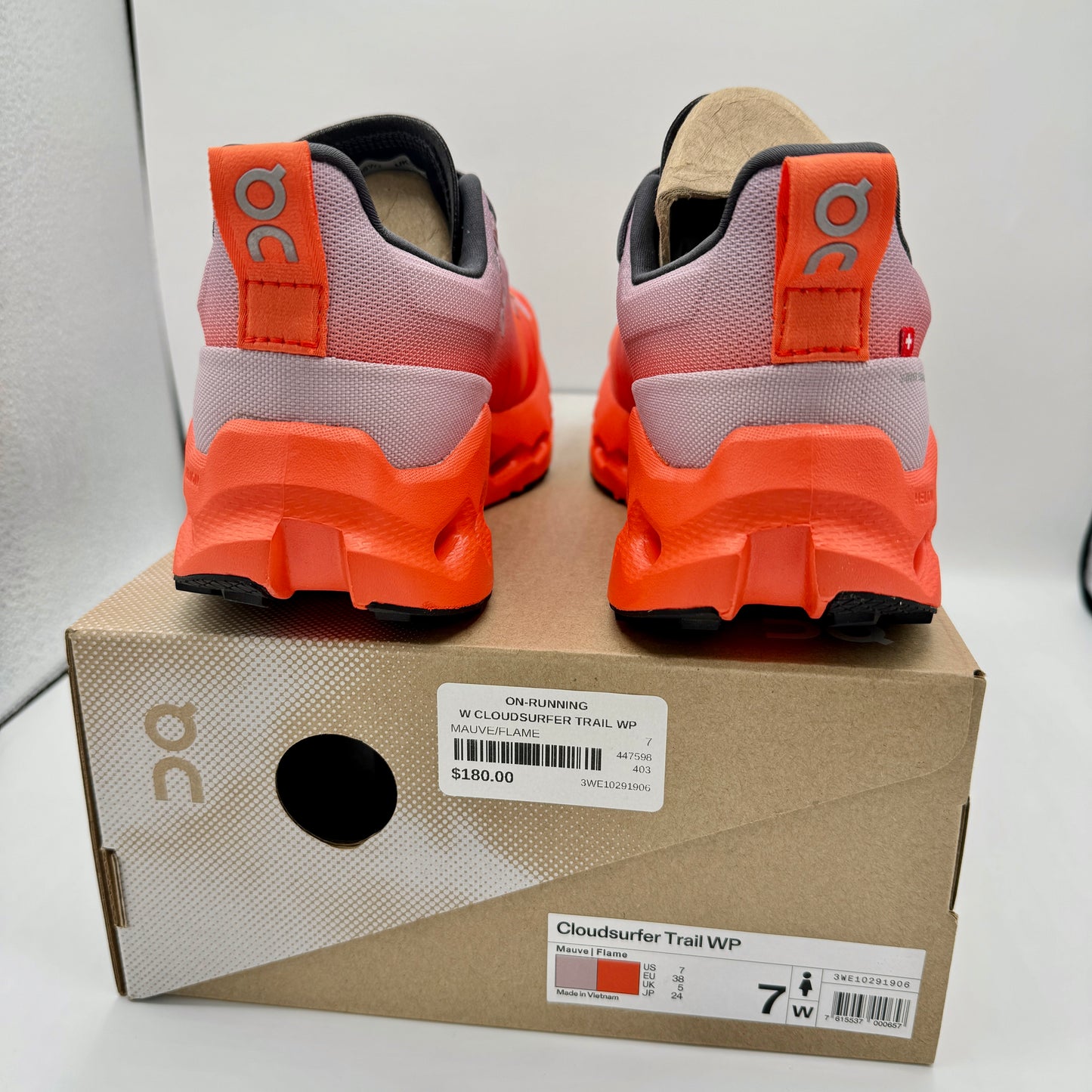 On Running Cloudsurfer Trail WP Waterproof Women’s Shoes Orange Grey Black