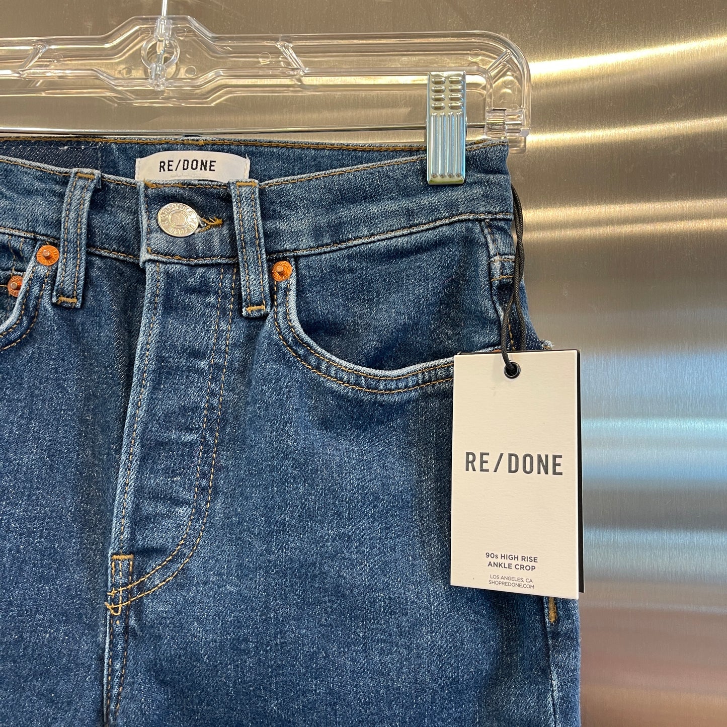 Redone 90s High Rise Ankle Crop in Western ( dark wash ) Rinse Re/Done Denim