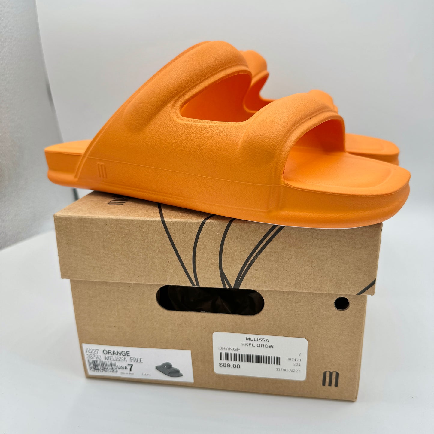 Melissa Free Grow Orange Sandals Slides , EVA , vegan
