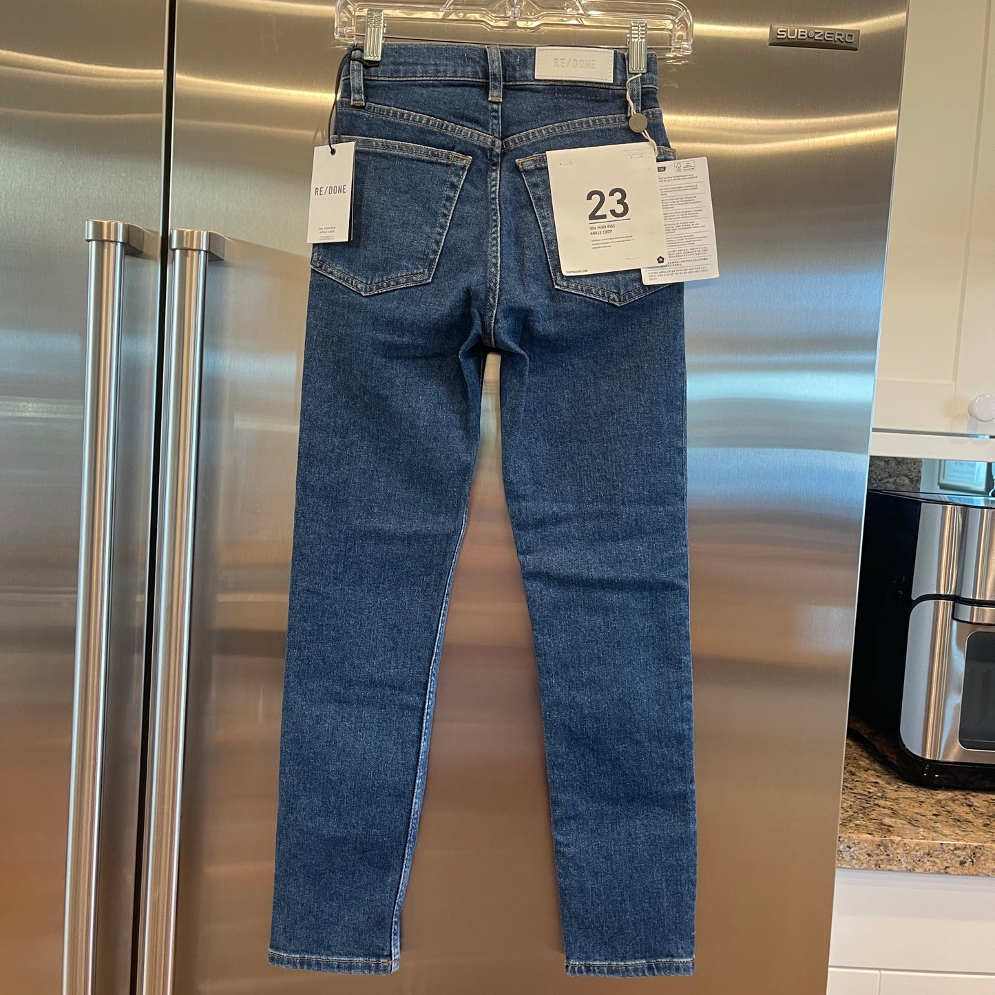 Redone 90s High Rise Ankle Crop in Western ( dark wash ) Rinse Re/Done Denim