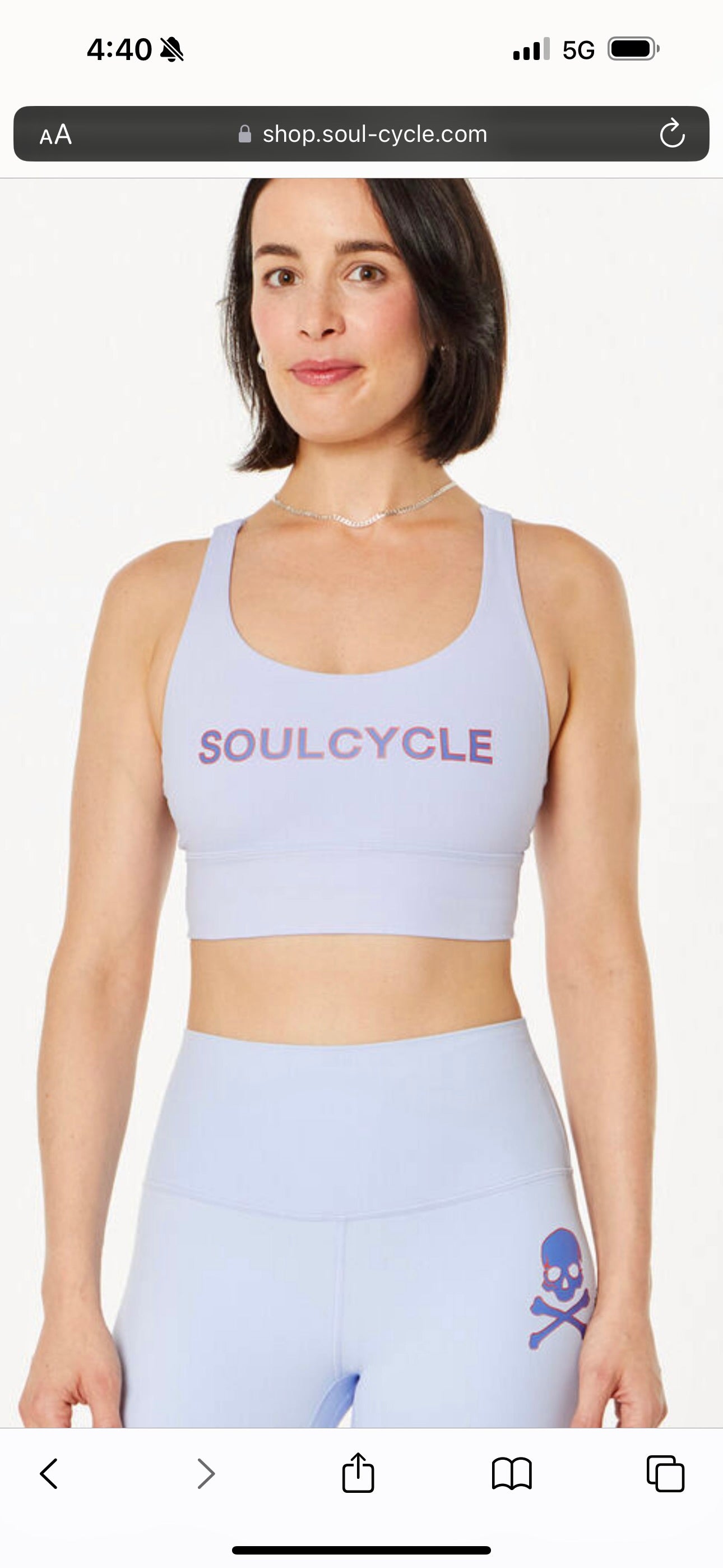 Lululemon Energy Long Sports Bra in Pastel Blue Light Purple Soul Cycle