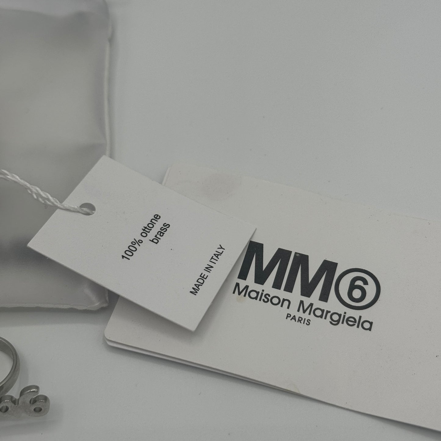 Maison Margiela Logo Ring Silver MM6 Double Stack Knuckle