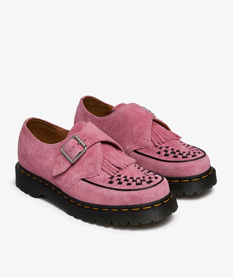 Dr. Marten Ramsey Monk KLT Creeper in Fondant Pink Suede Leather UNISEX
