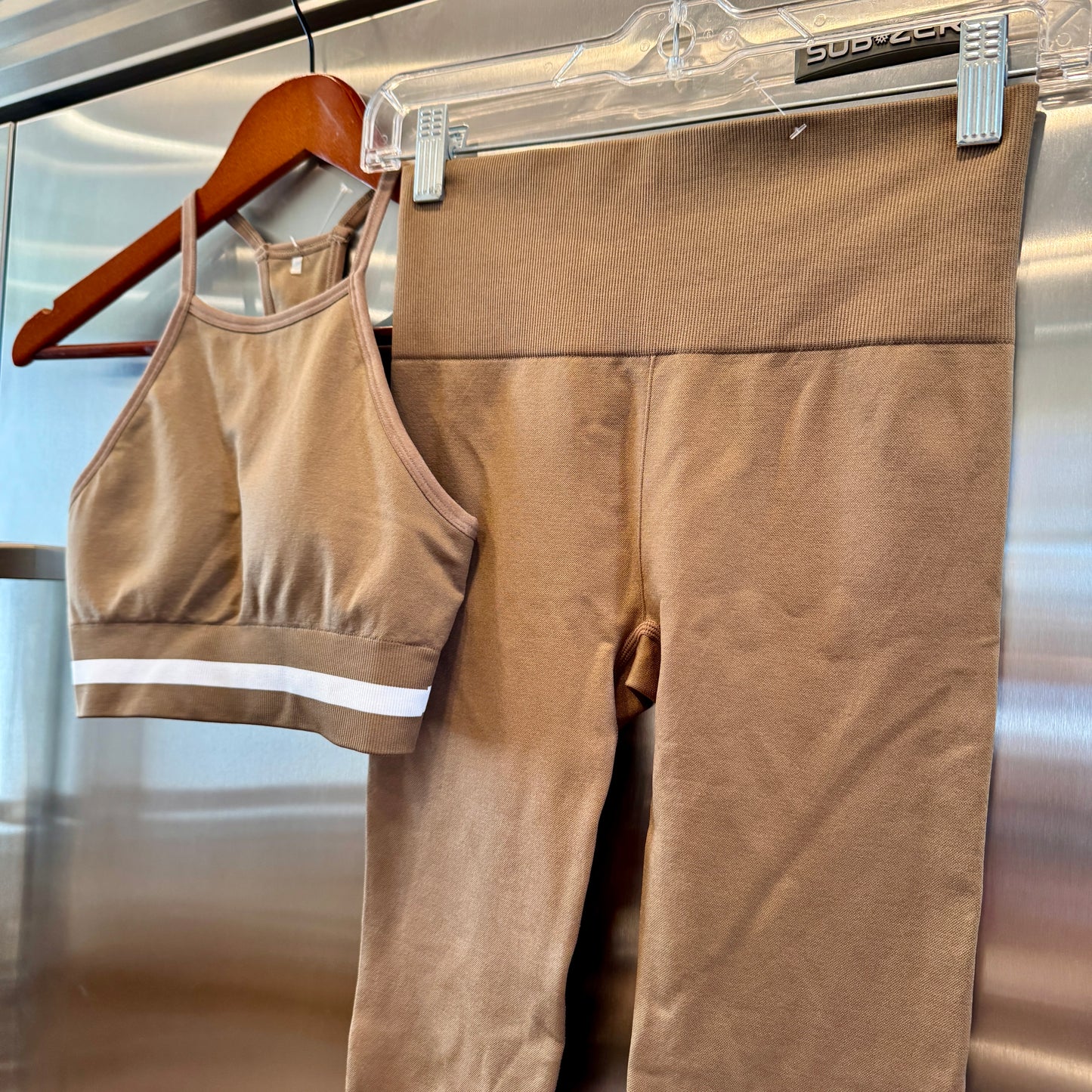 The Upside Form Seamless SET- 25 In Midi Pant and Angie Bra in Brown