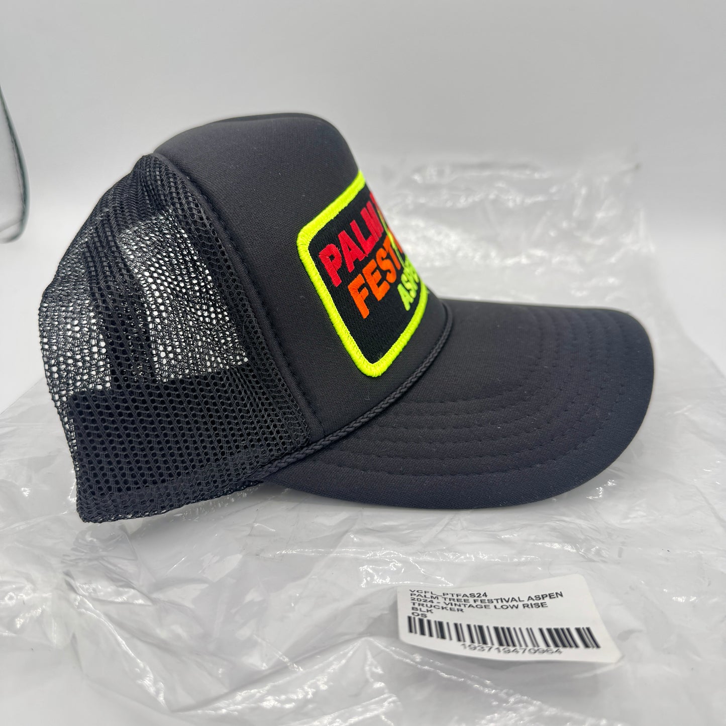 Aviator Nation Palm Tree Festival Aspen Trucker Hat in Black