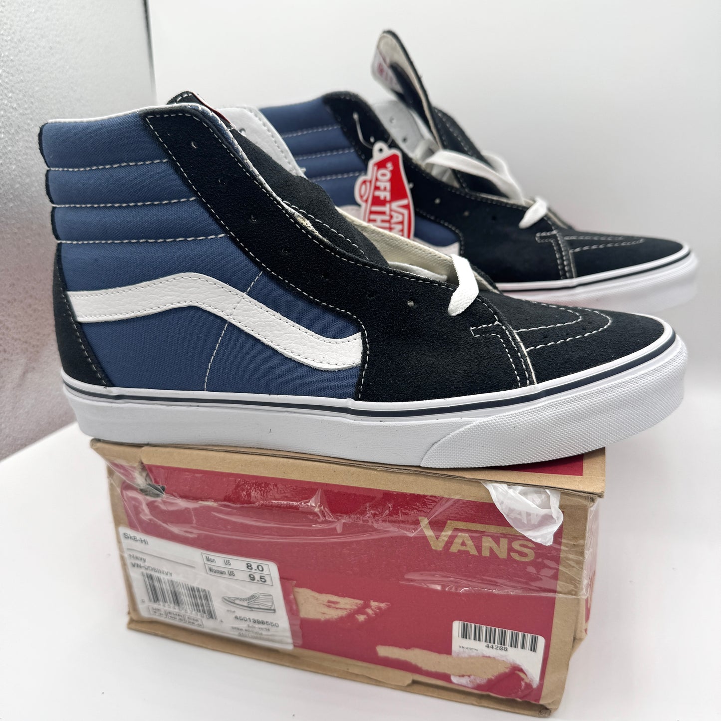 Vans Sk8 Hi Navy Blue / Black High Top Classic Skate Shoe